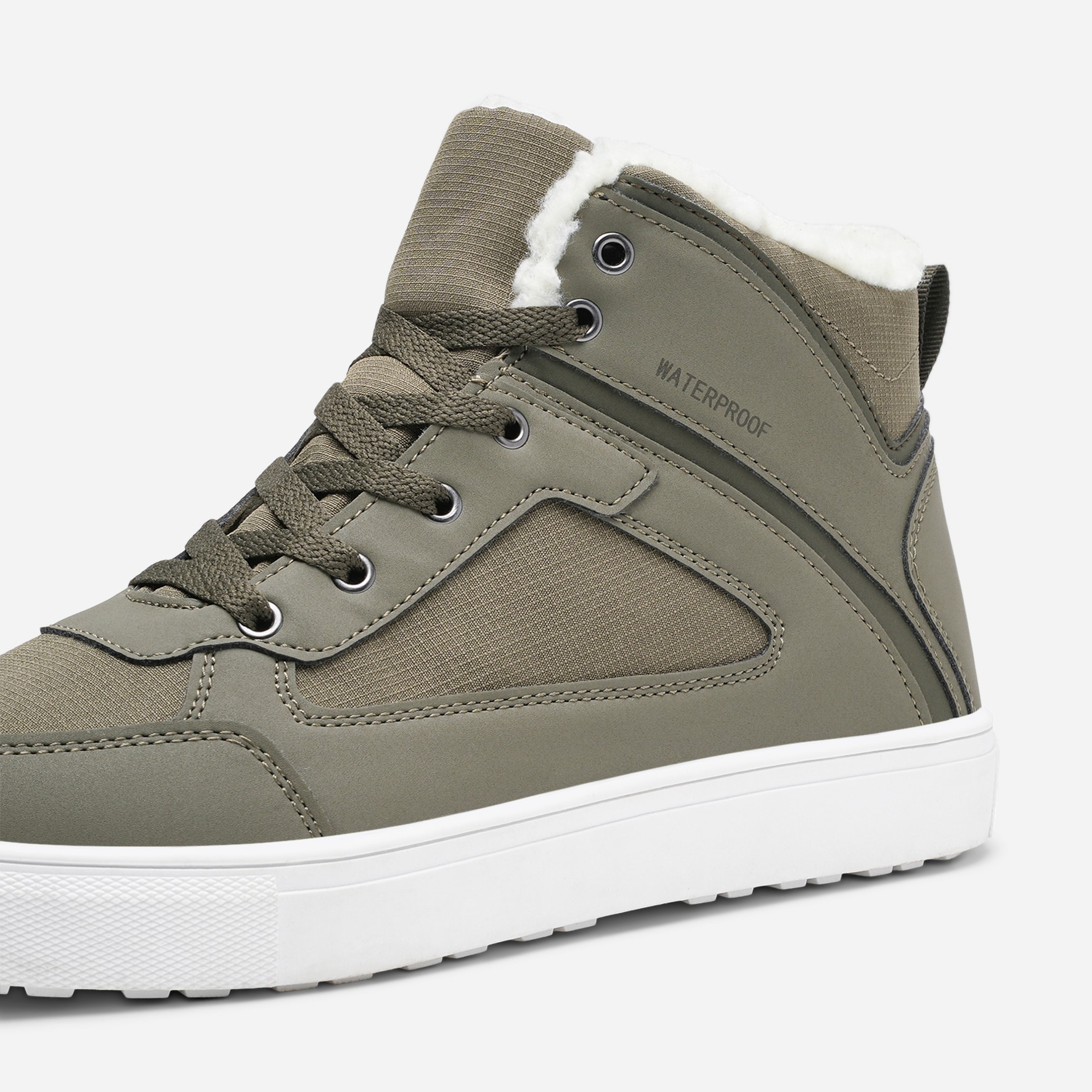 LINEAR, Varmfodrade höga sneakers waterproof Gröna