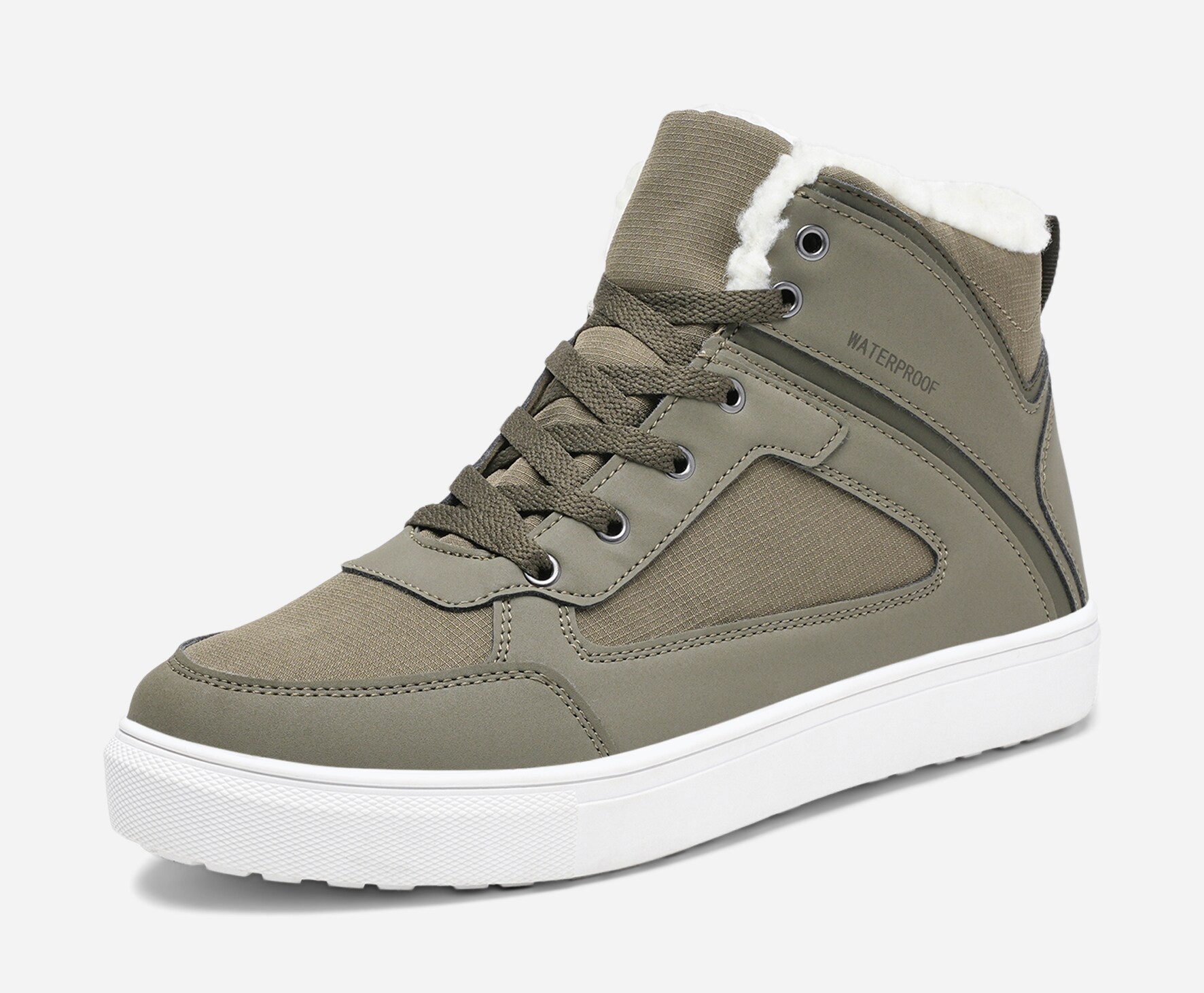 LINEAR, Varmfodrade höga sneakers waterproof Gröna