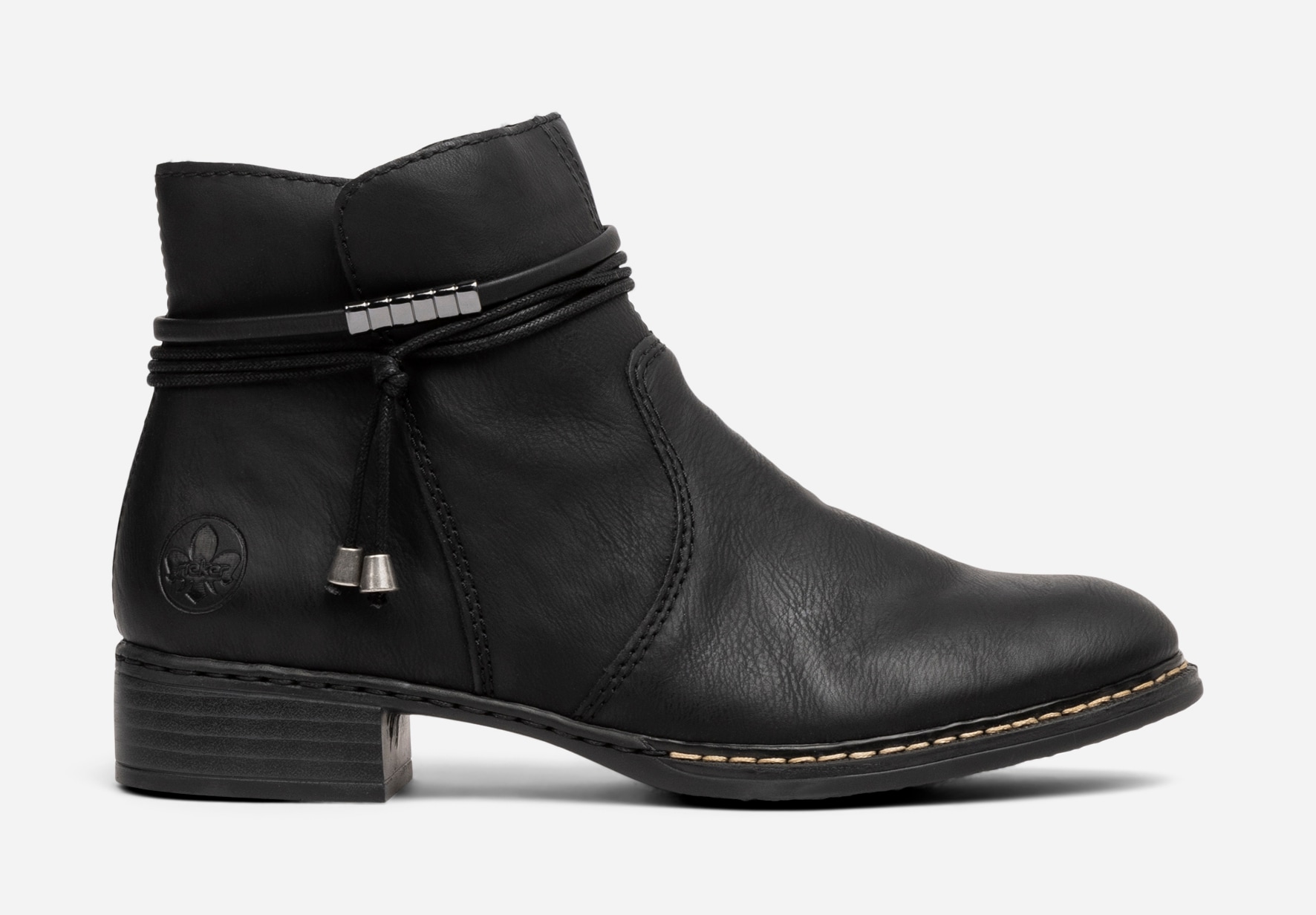 RIEKER, Boots med dragkedja Svarta