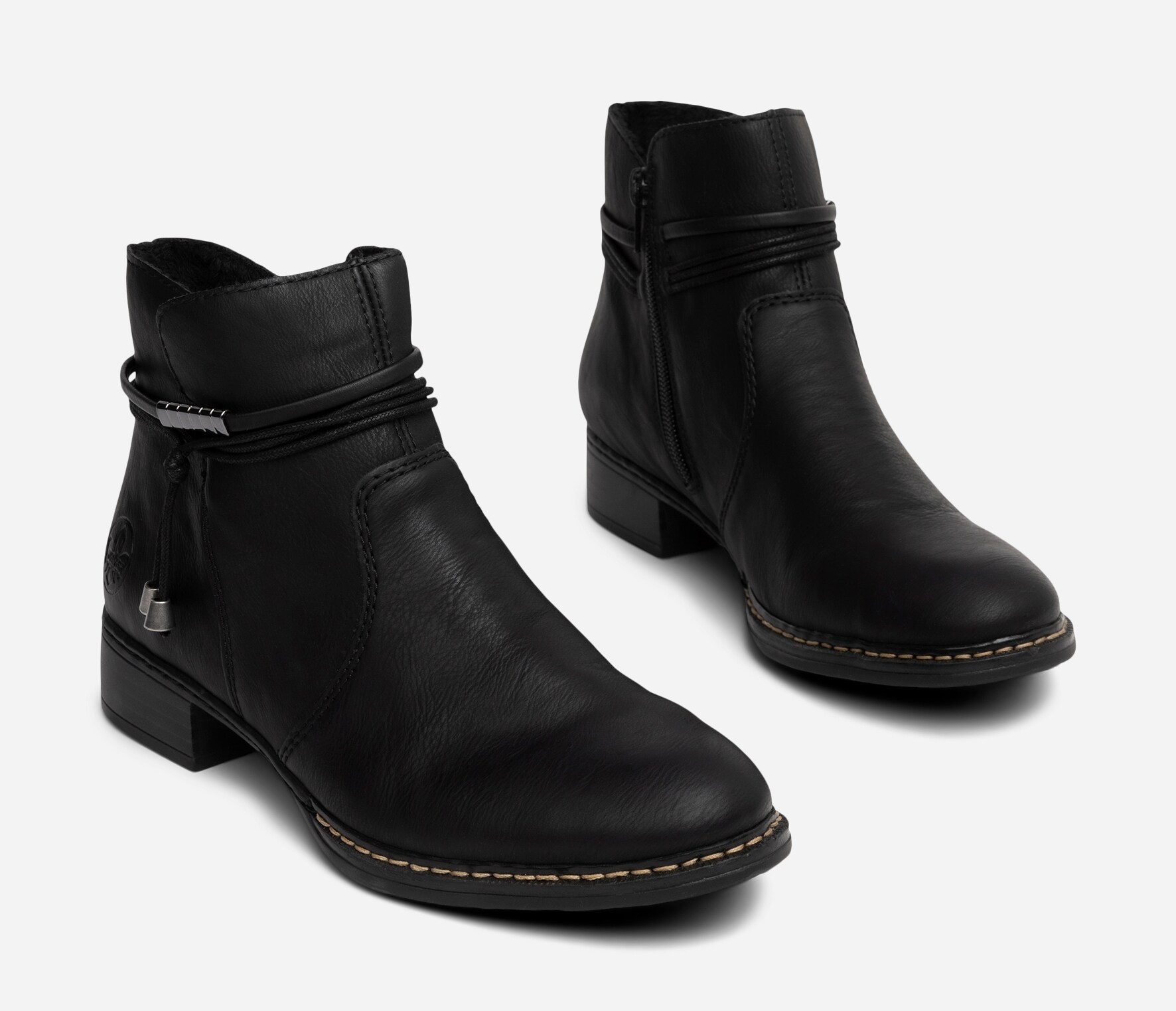 RIEKER, Boots med dragkedja Svarta