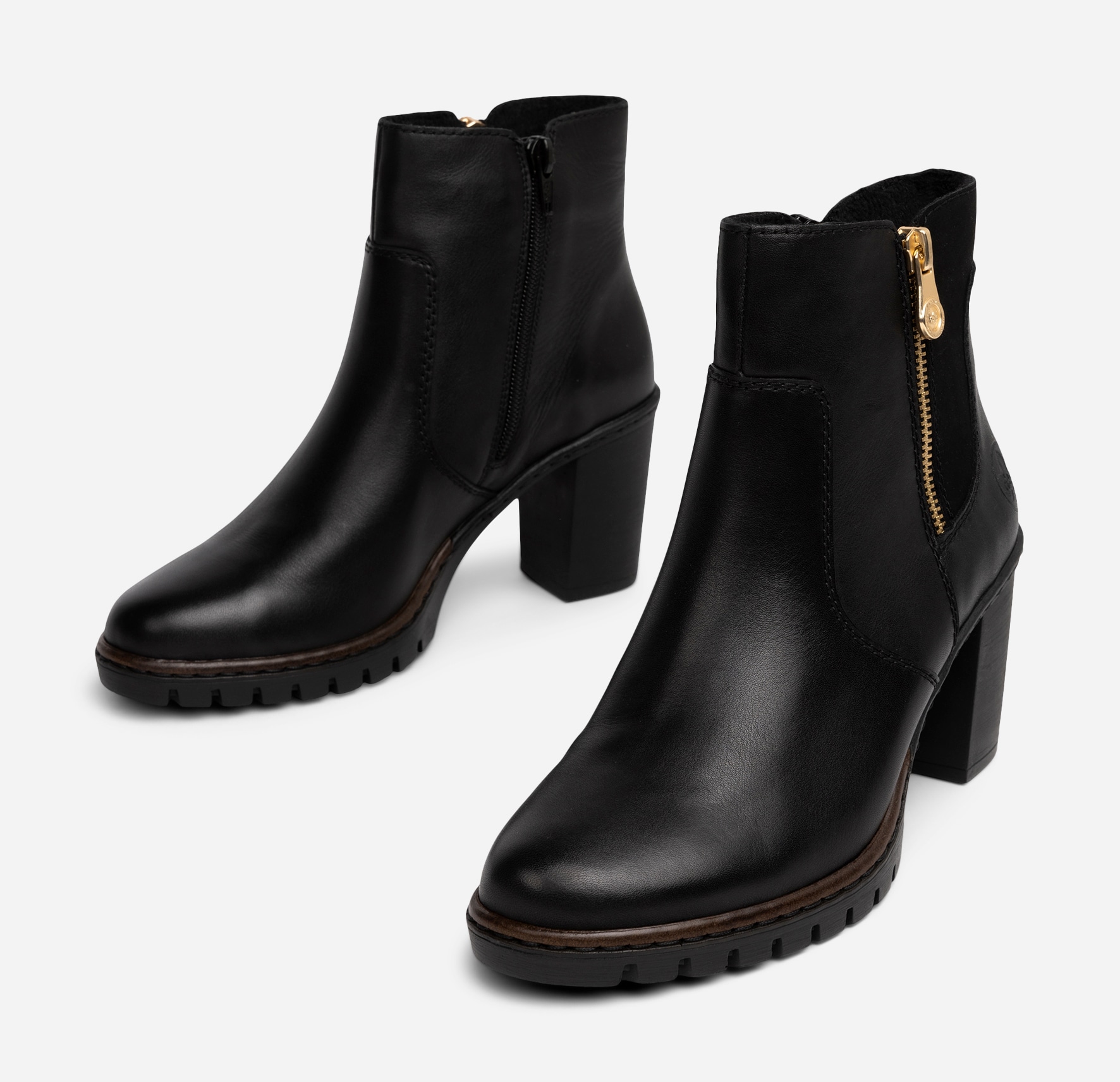 RIEKER, Boots med dragkedja Svarta