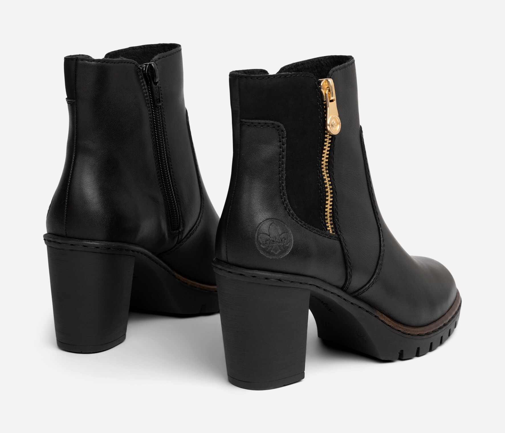 RIEKER, Boots med dragkedja Svarta