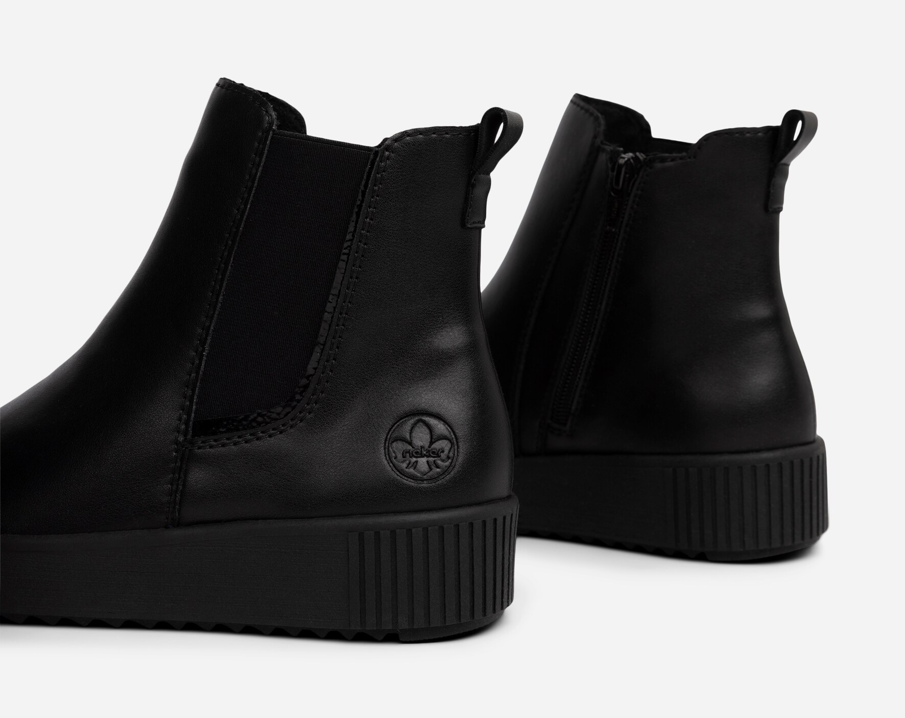 RIEKER, Boots med stretch Svarta