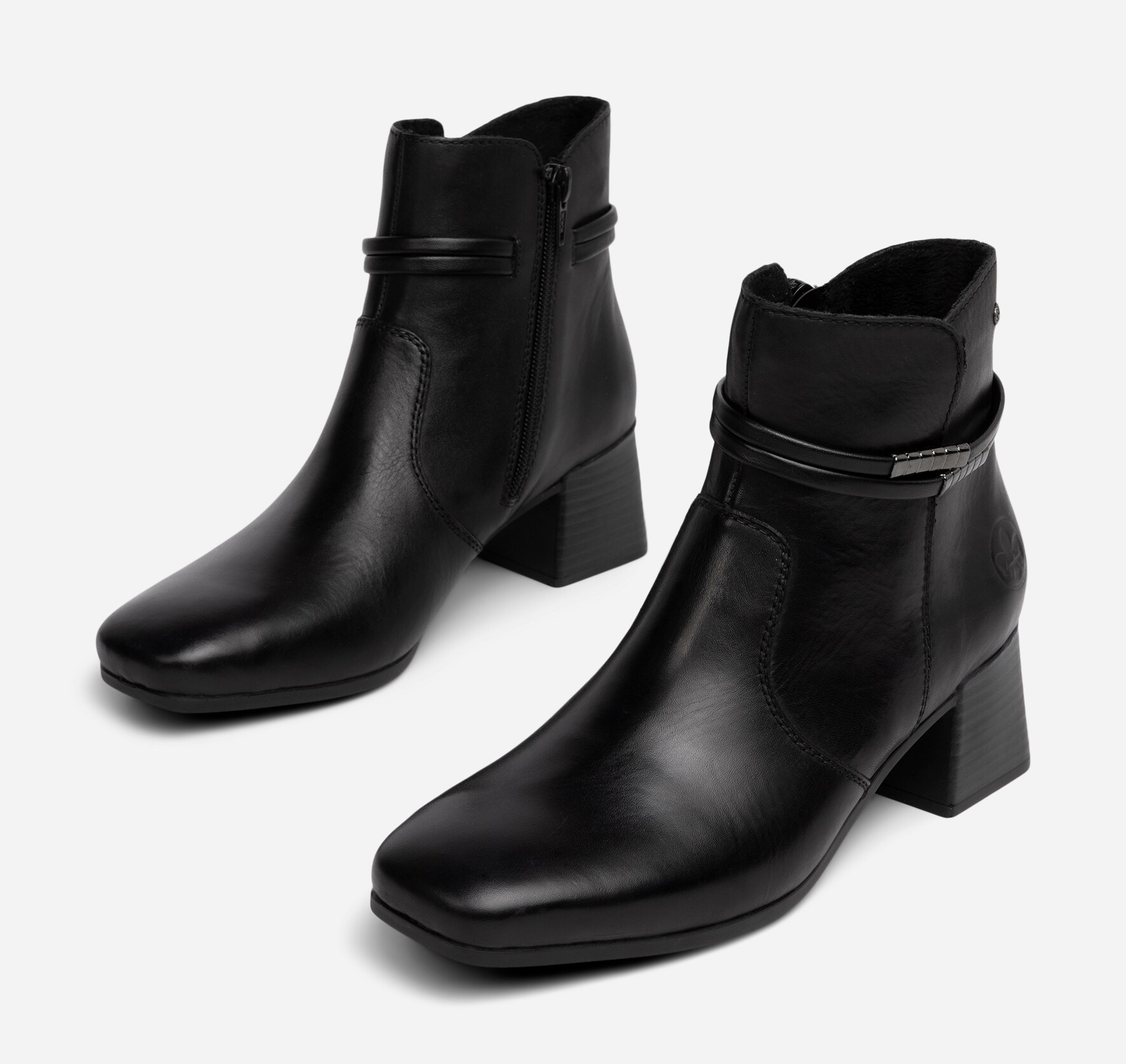 RIEKER, Boots med dragkedja Svarta