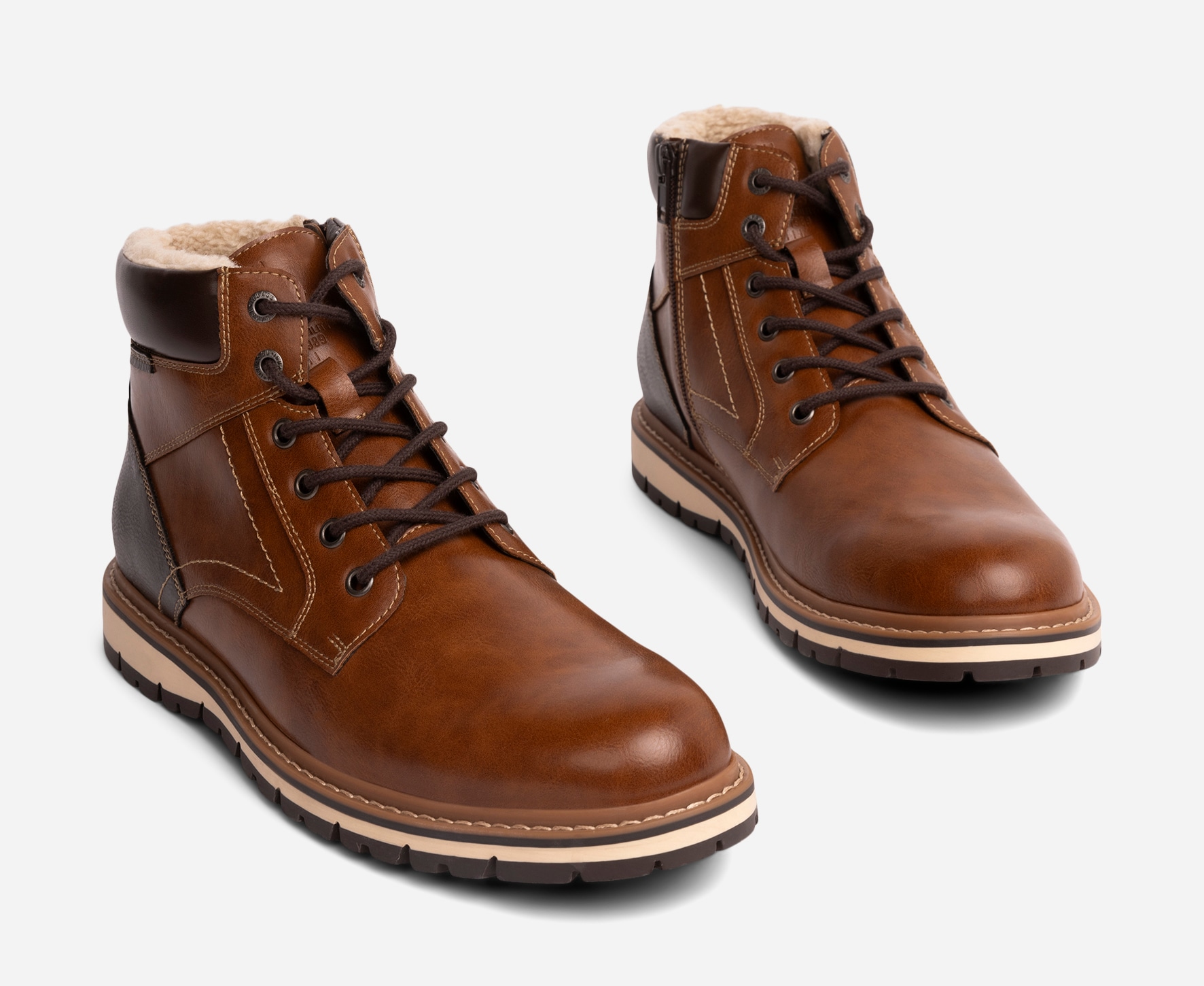 IGUASSU, Varmfodrade boots med snörning Bruna