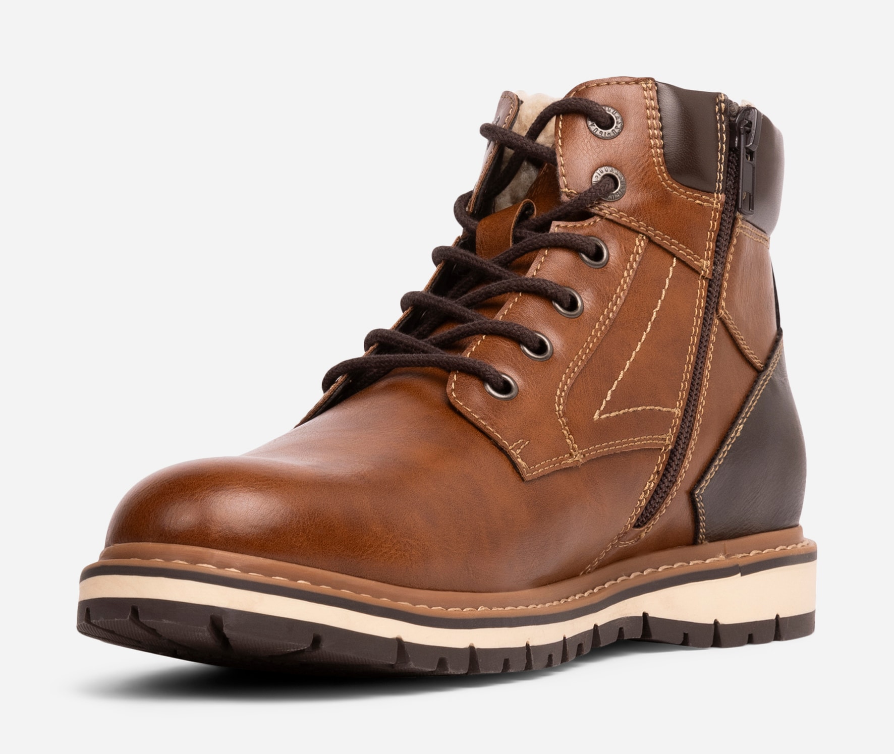 IGUASSU, Varmfodrade boots med snörning Bruna