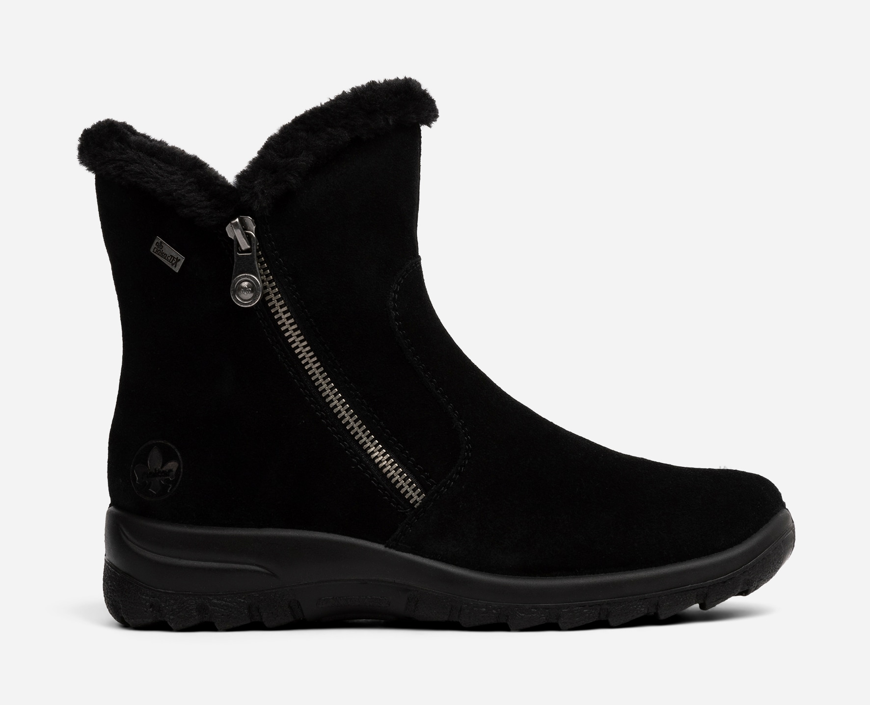 RIEKER, Varmfodrade boots med dragkedja Svarta