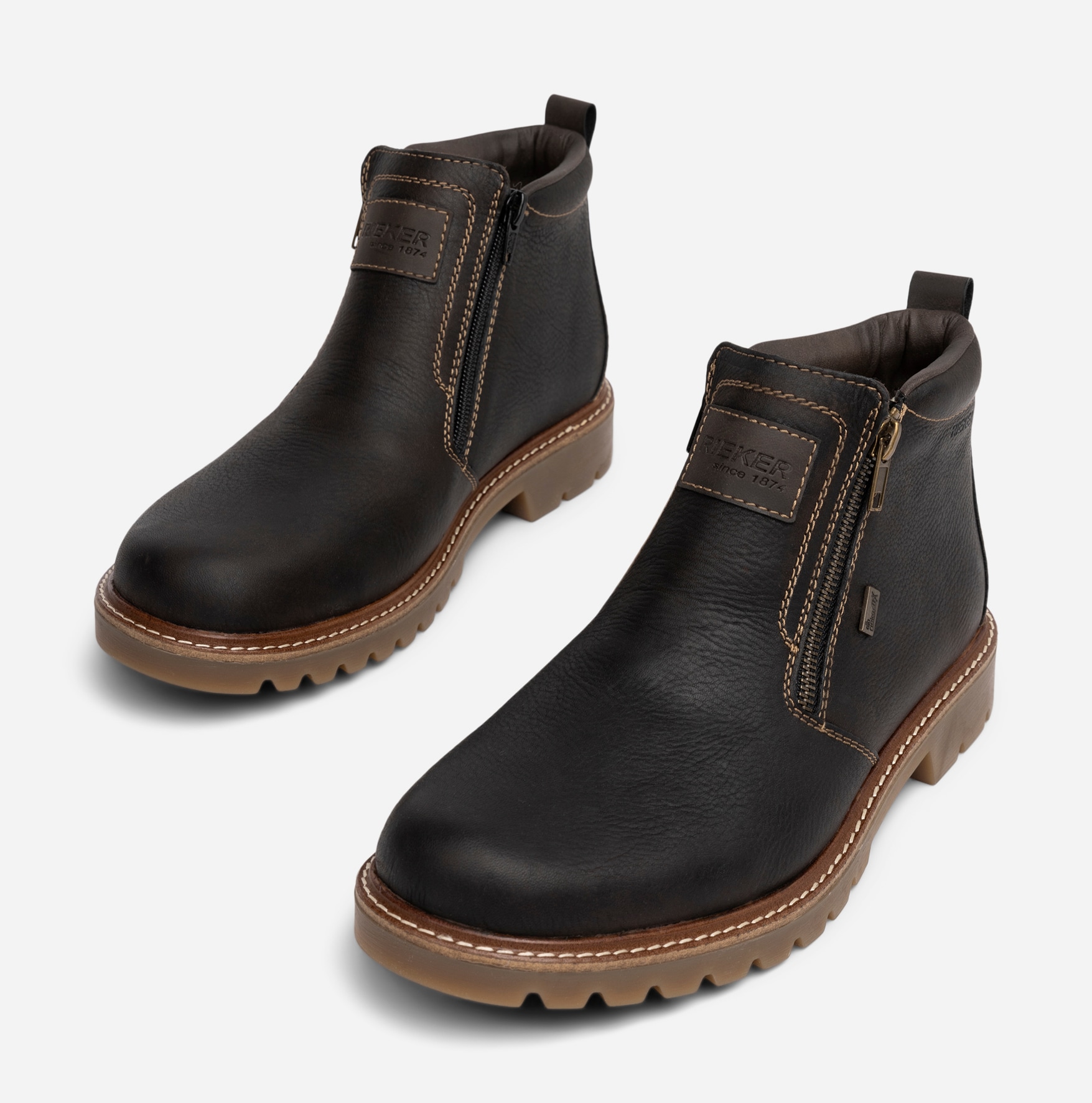 RIEKER, Boots med dragkedja Bruna