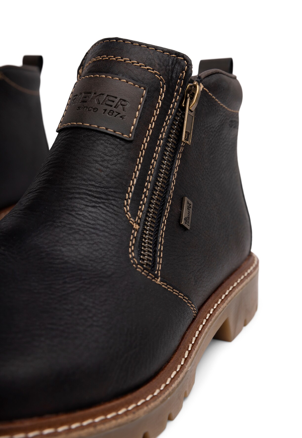 RIEKER, Boots med dragkedja Bruna