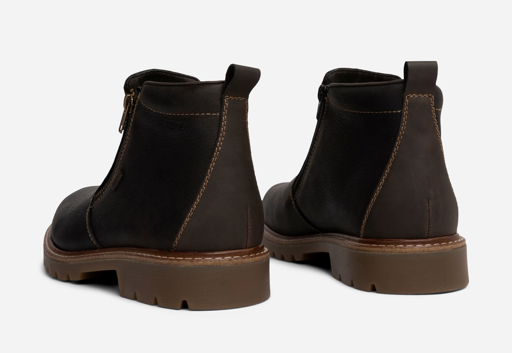 RIEKER, Boots med dragkedja Bruna