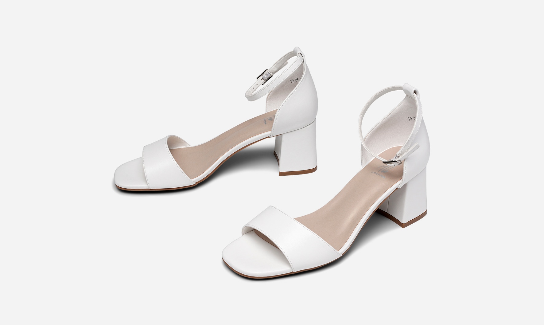 SO ALL, Sandaletter med remmar Vita