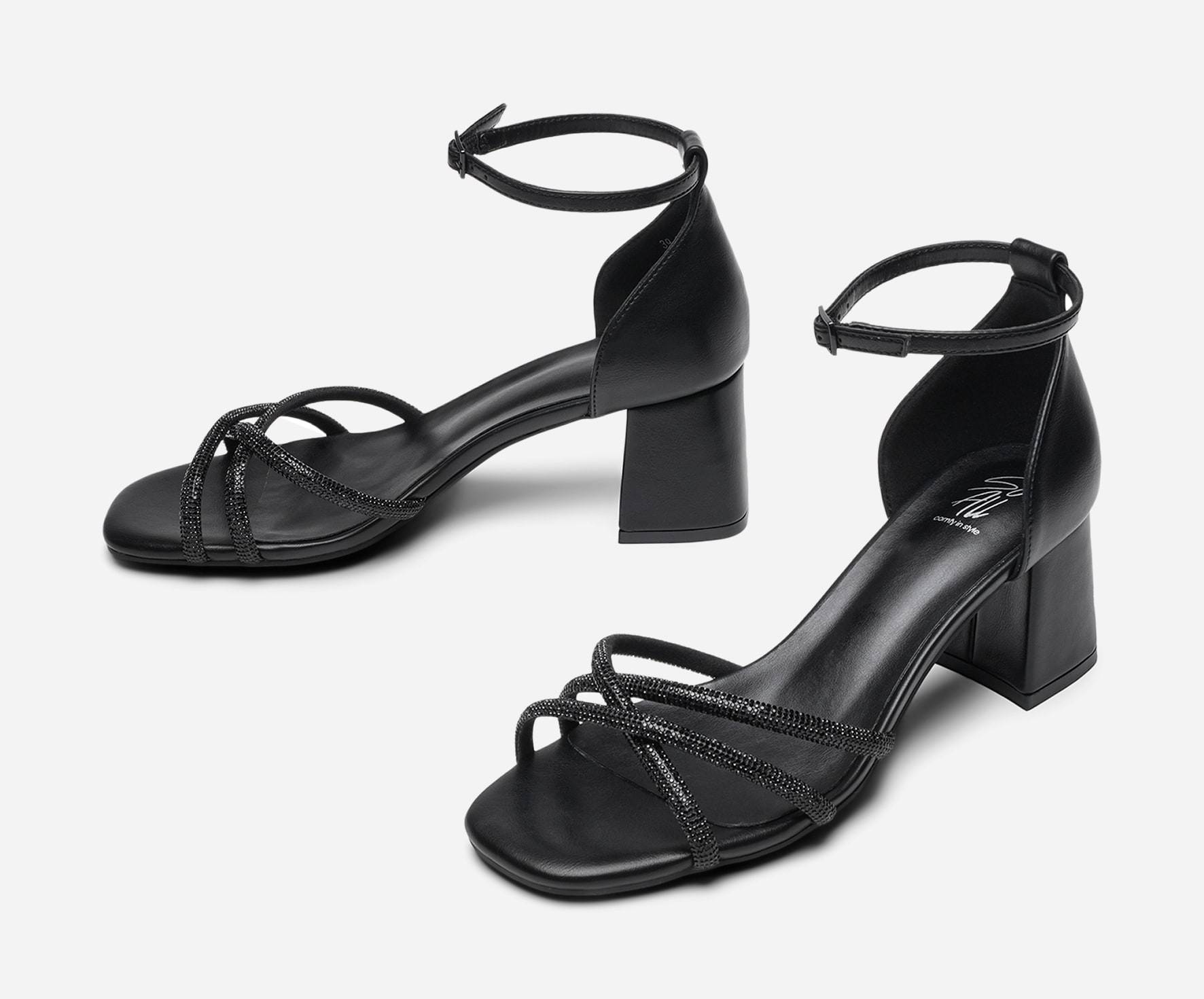SO ALL, Sandaletter med remmar Svarta