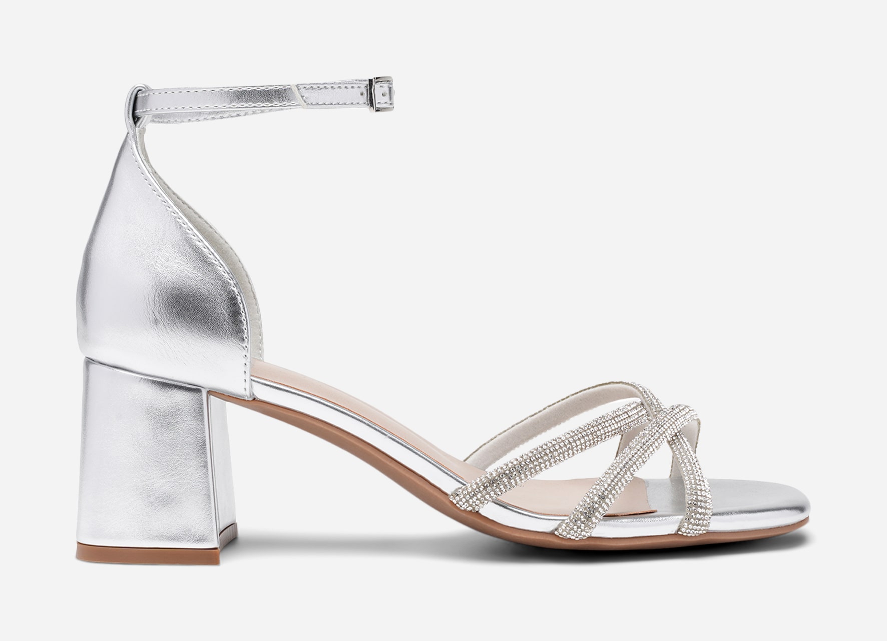 SO ALL, Sandaletter med remmar Metallfärgade