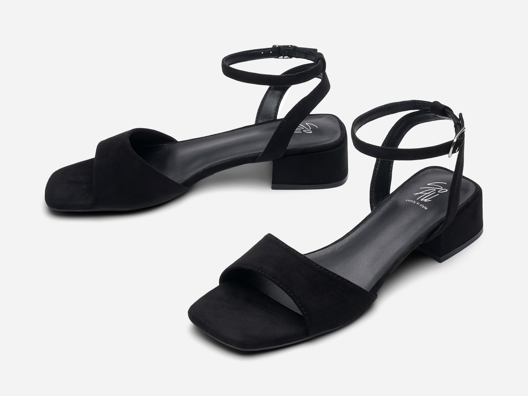 SO ALL, Sandaletter med remmar Svarta