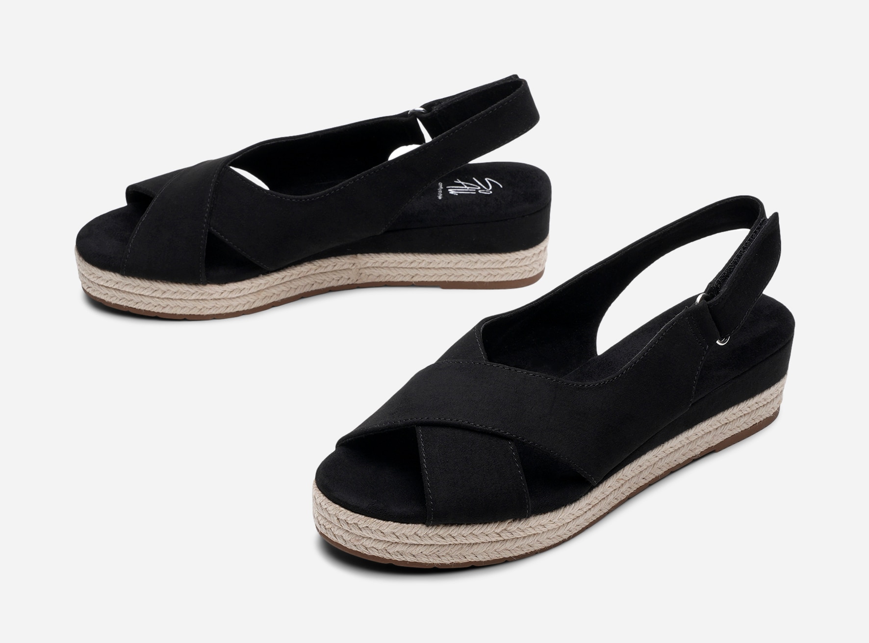 SO ALL, Sandaletter med repsula Svarta