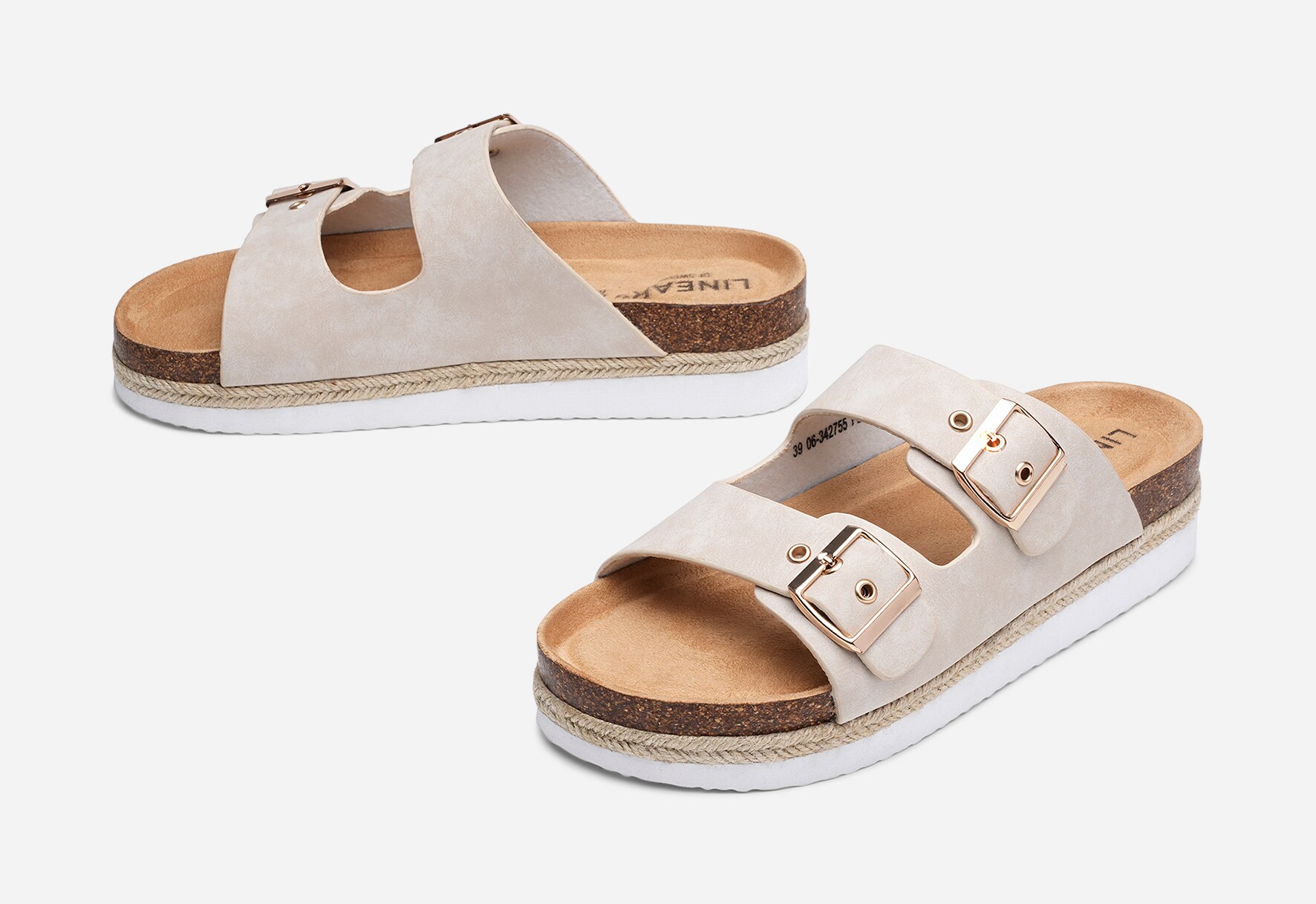 LINEAR, Sandaler med platåsula Beigea