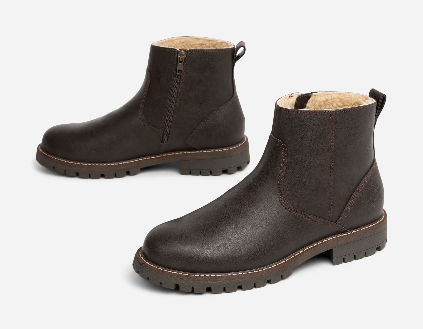 IGUASSU, Varmfodrade boots med dragkedja Bruna