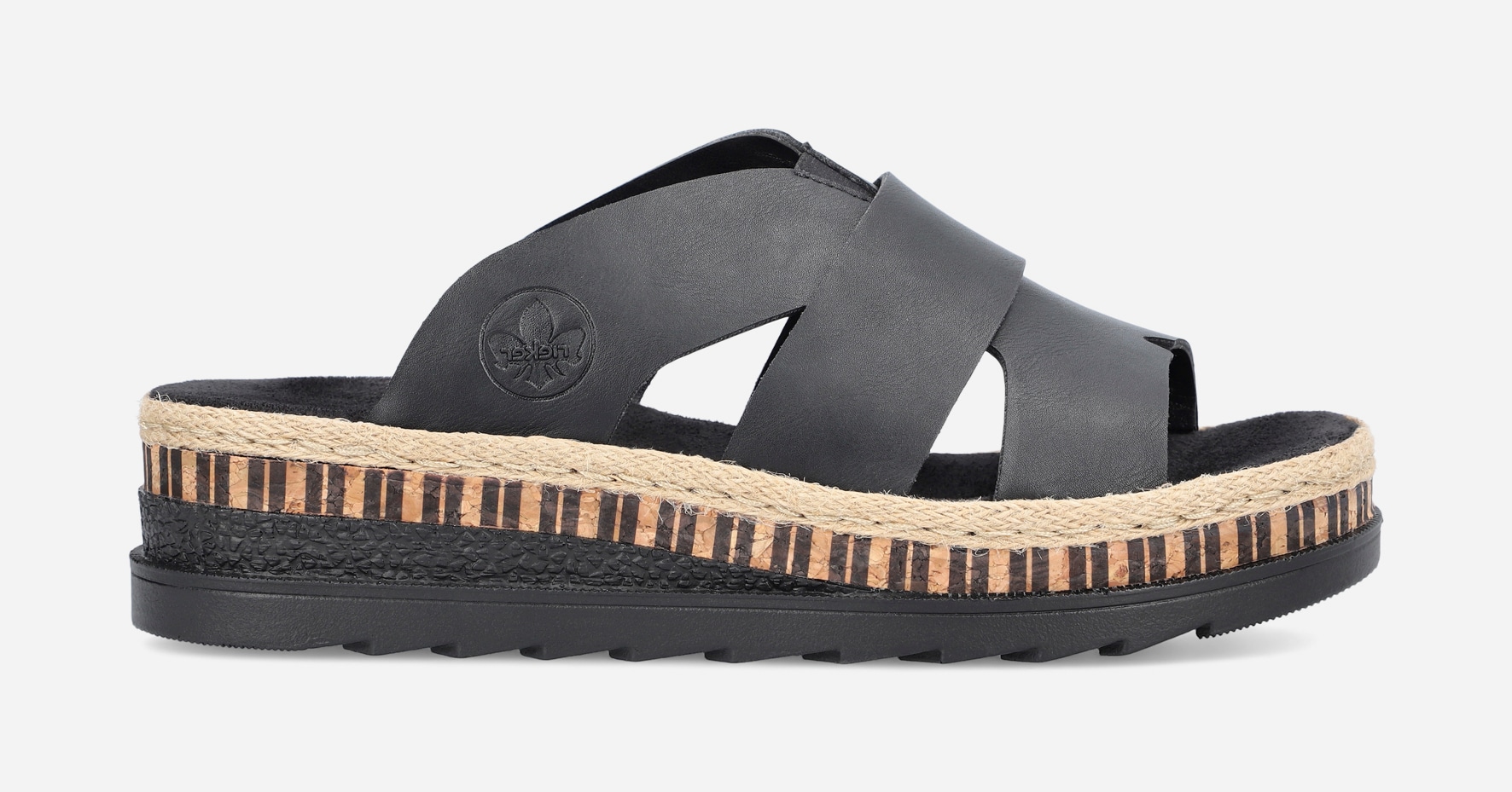 RIEKER, Sandaletter med remmar Svarta