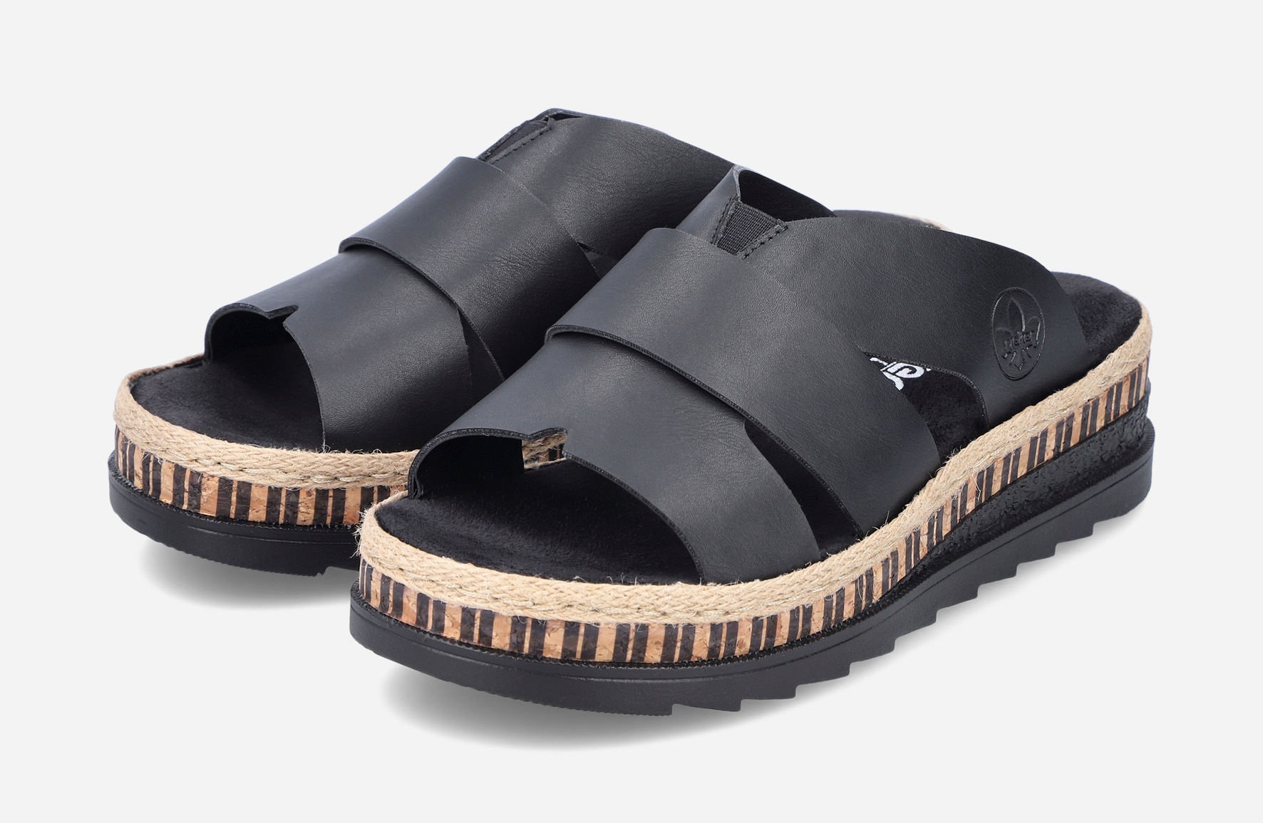 RIEKER, Sandaletter med remmar Svarta