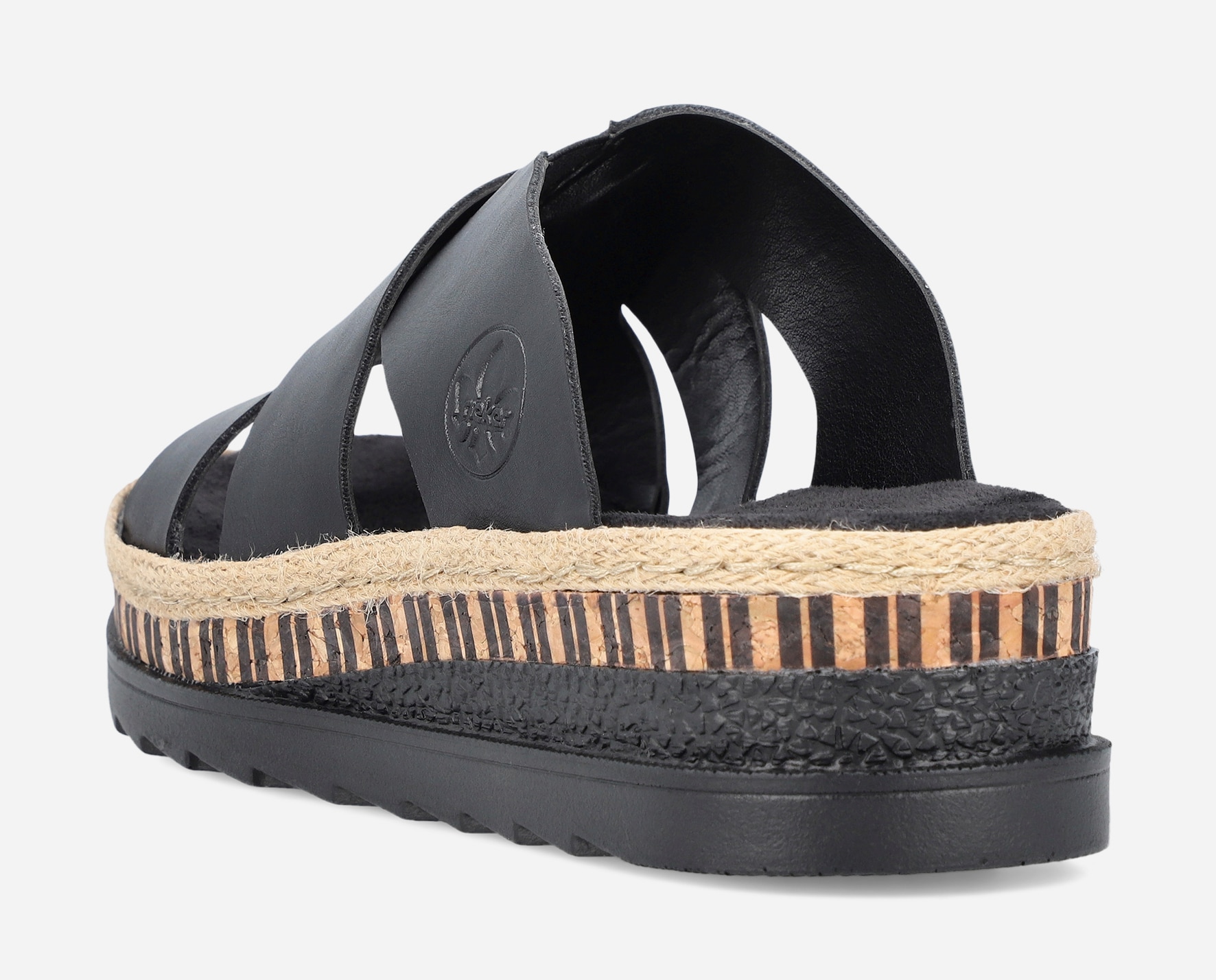 RIEKER, Sandaletter med remmar Svarta