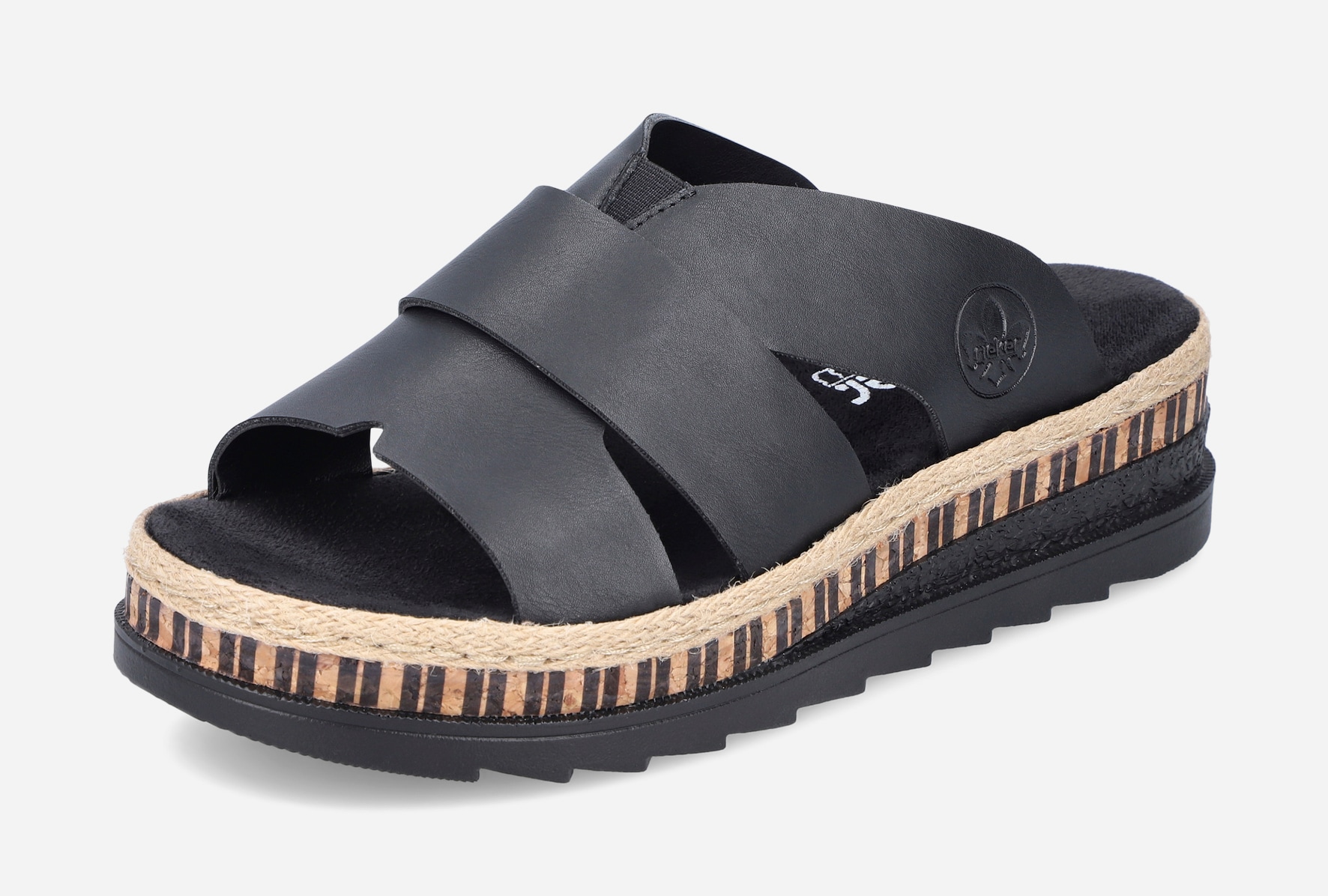 RIEKER, Sandaletter med remmar Svarta