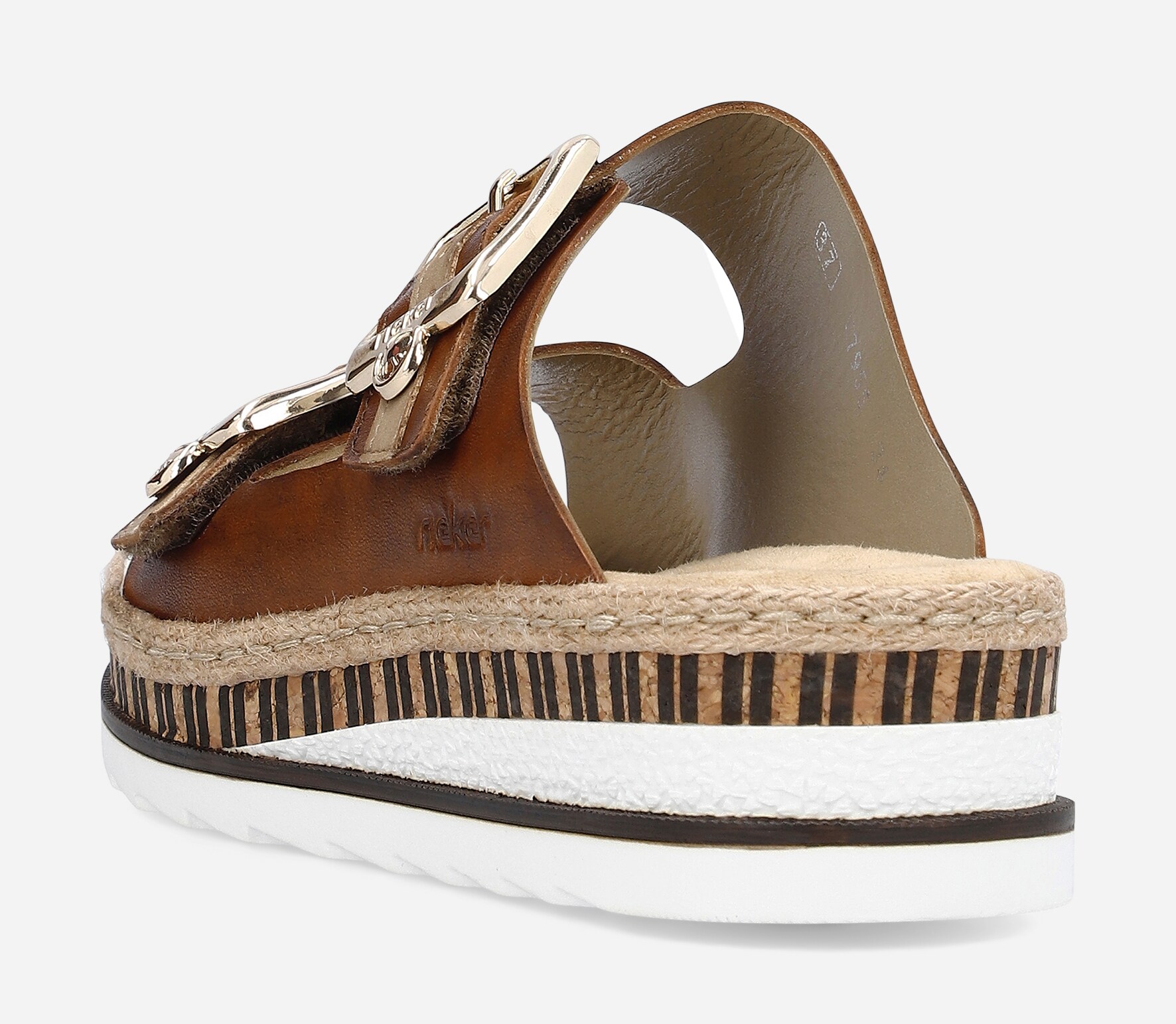 RIEKER, Sandaletter med remmar Bruna