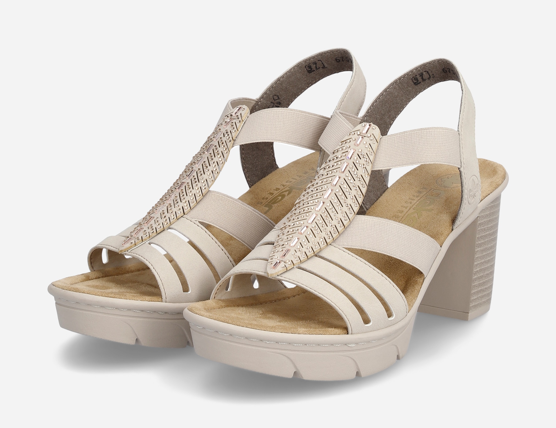 RIEKER, Sandaletter med remmar Beigea