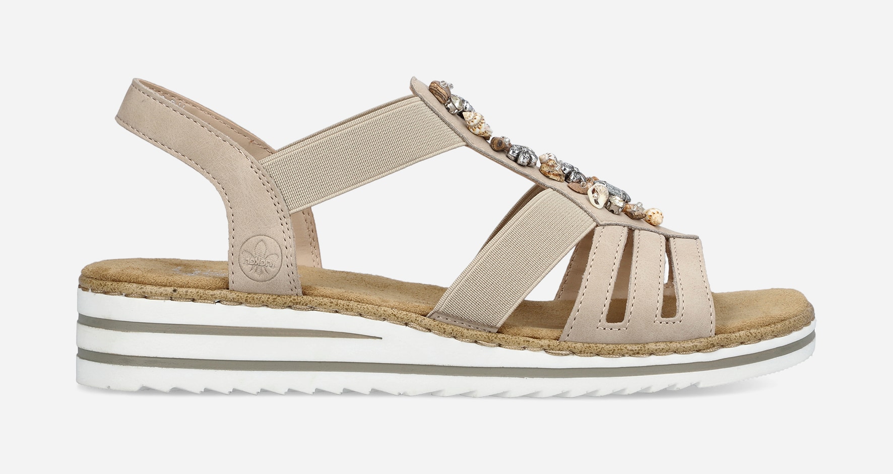 RIEKER, Sandaler med remmar Beigea