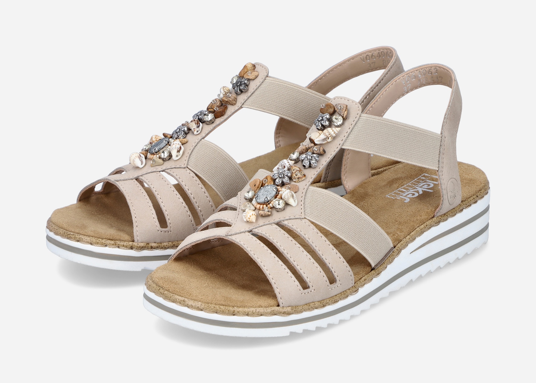 RIEKER, Sandaler med remmar Beigea