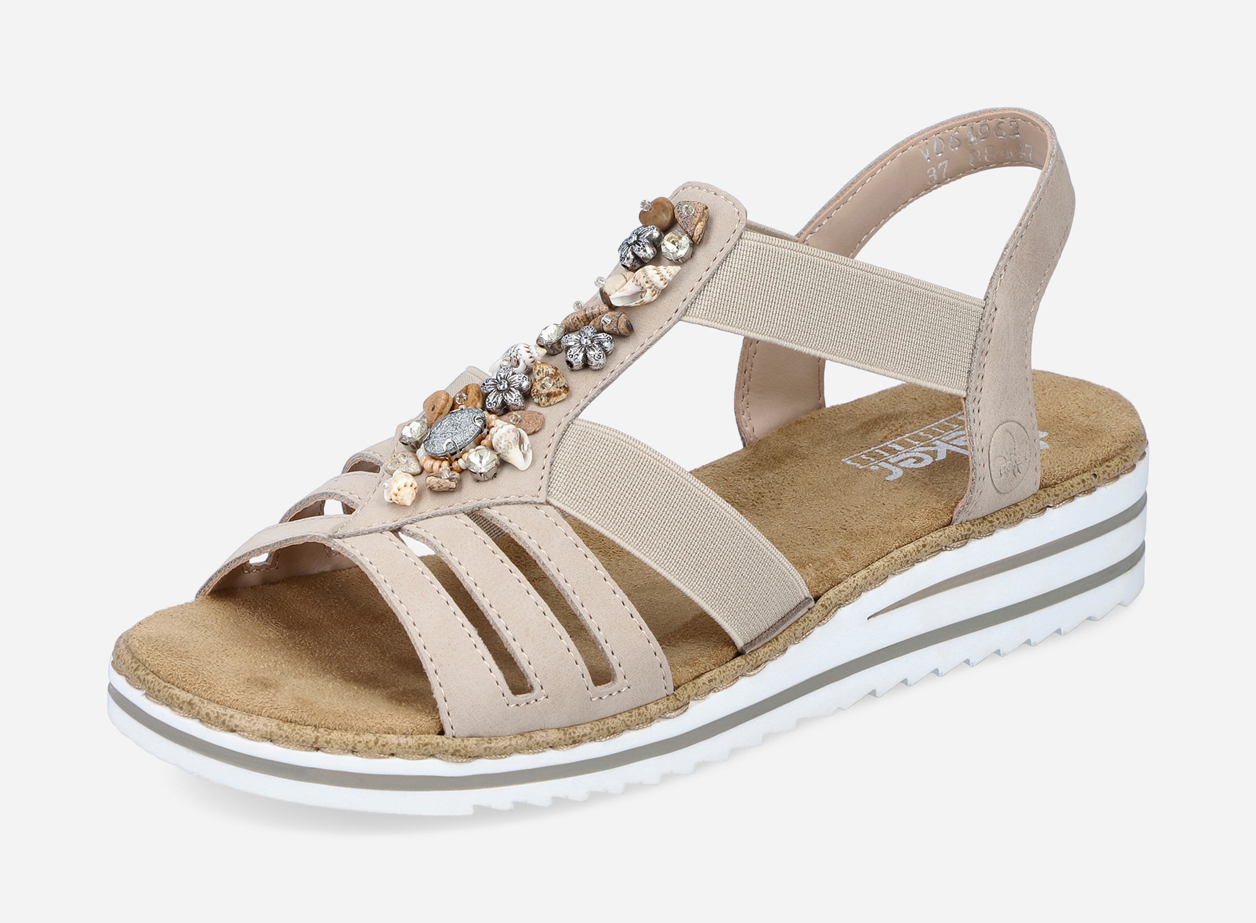 RIEKER, Sandaler med remmar Beigea