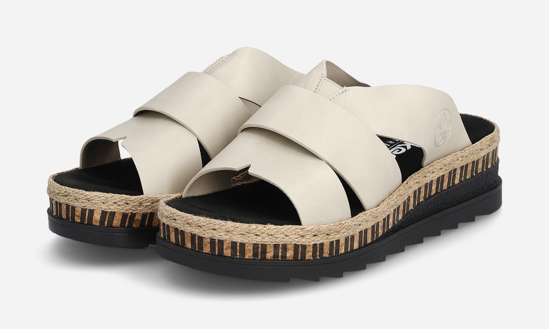RIEKER, Sandaler med remmar Bruna