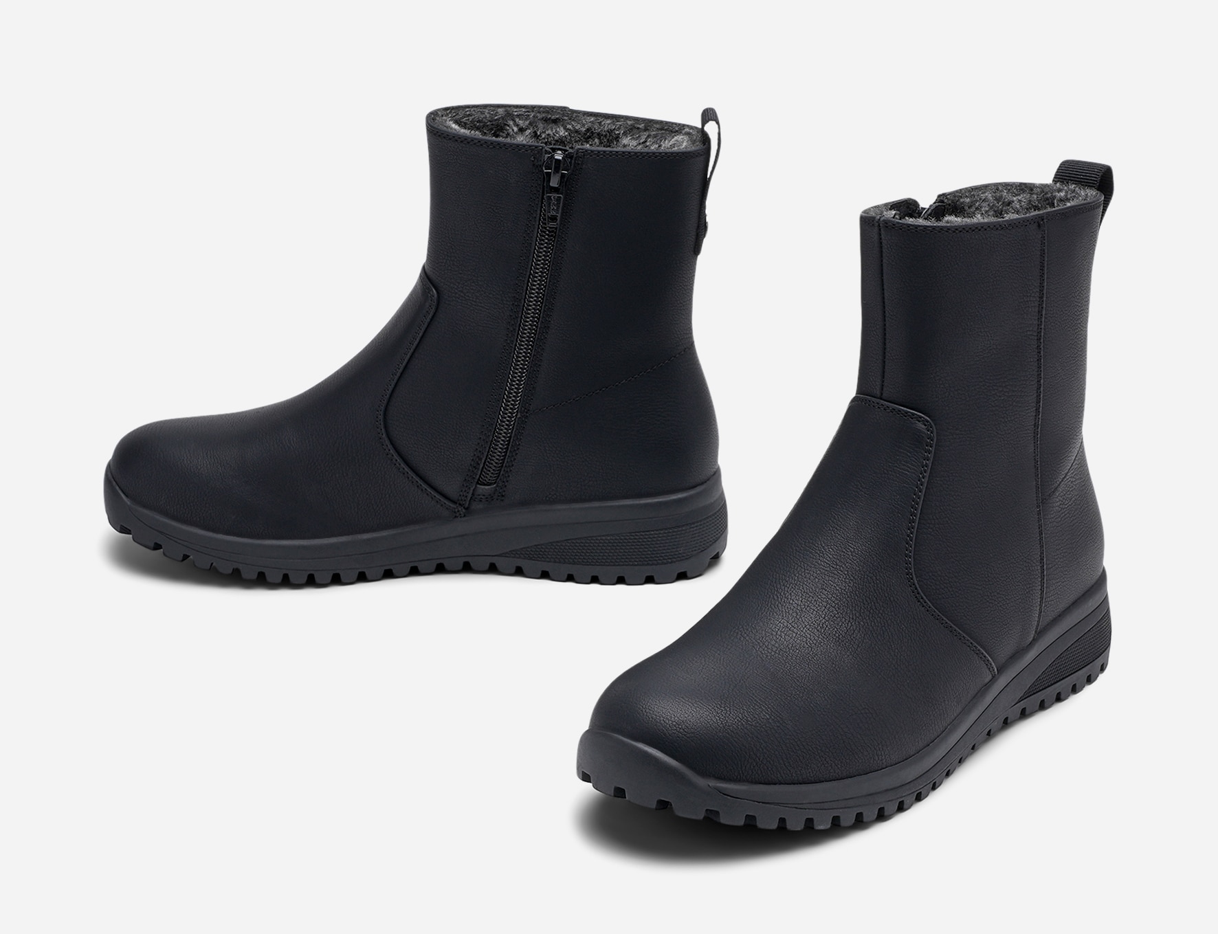 SO ALL, Varmfodrade boots med dragkedja Svarta