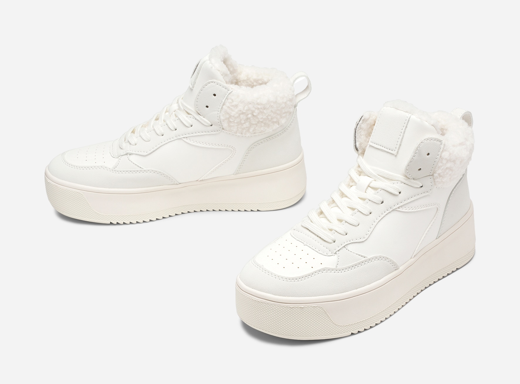 ATTITUDE, Varmfodrade höga sneakers Vita
