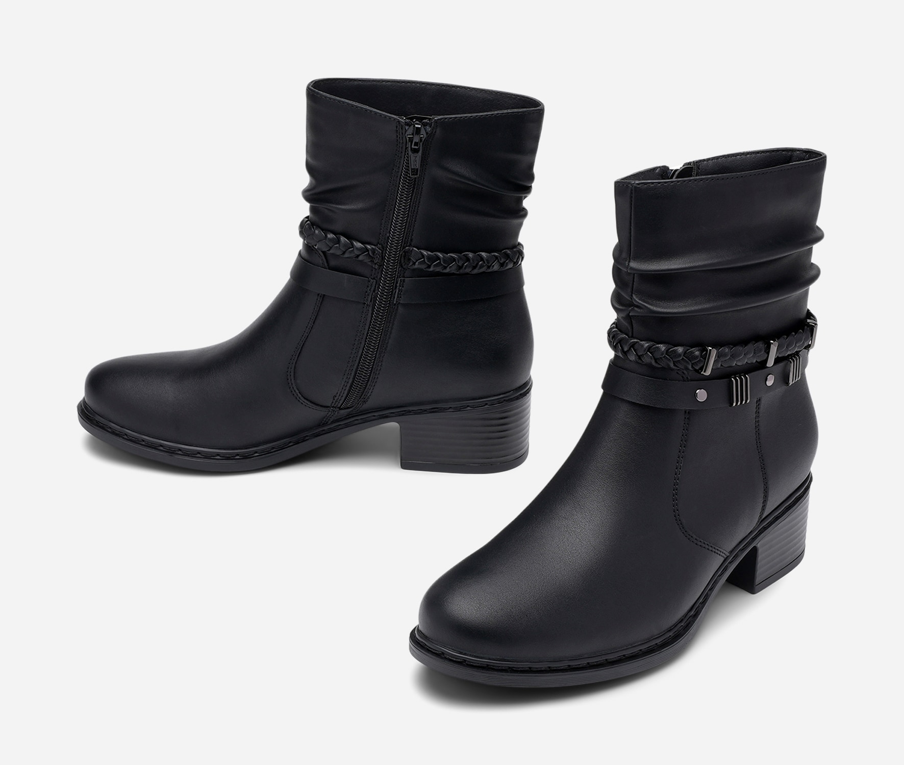 SO ALL, Boots med spänne Svarta