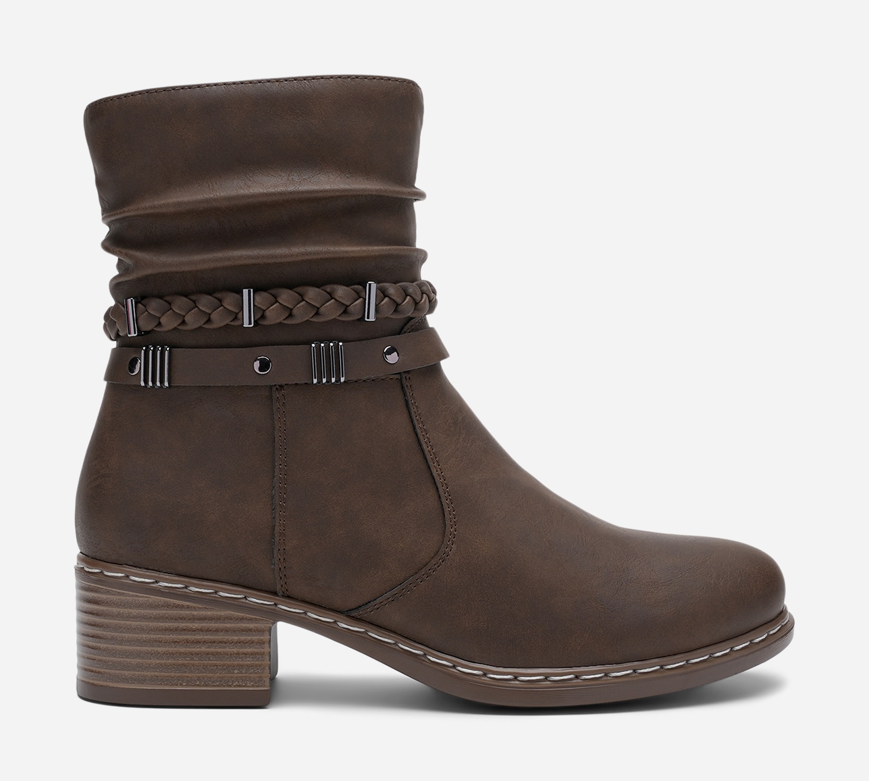 SO ALL, Boots med spänne Bruna