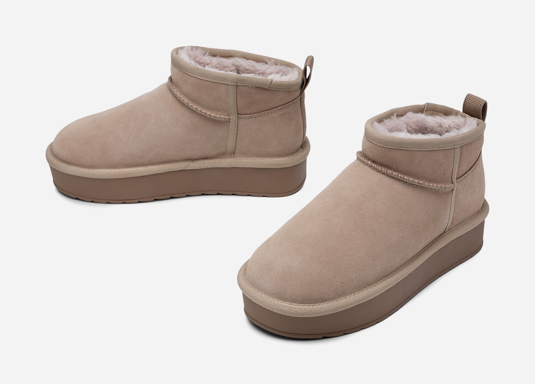 PACE, Varmfodrade boots Beigea