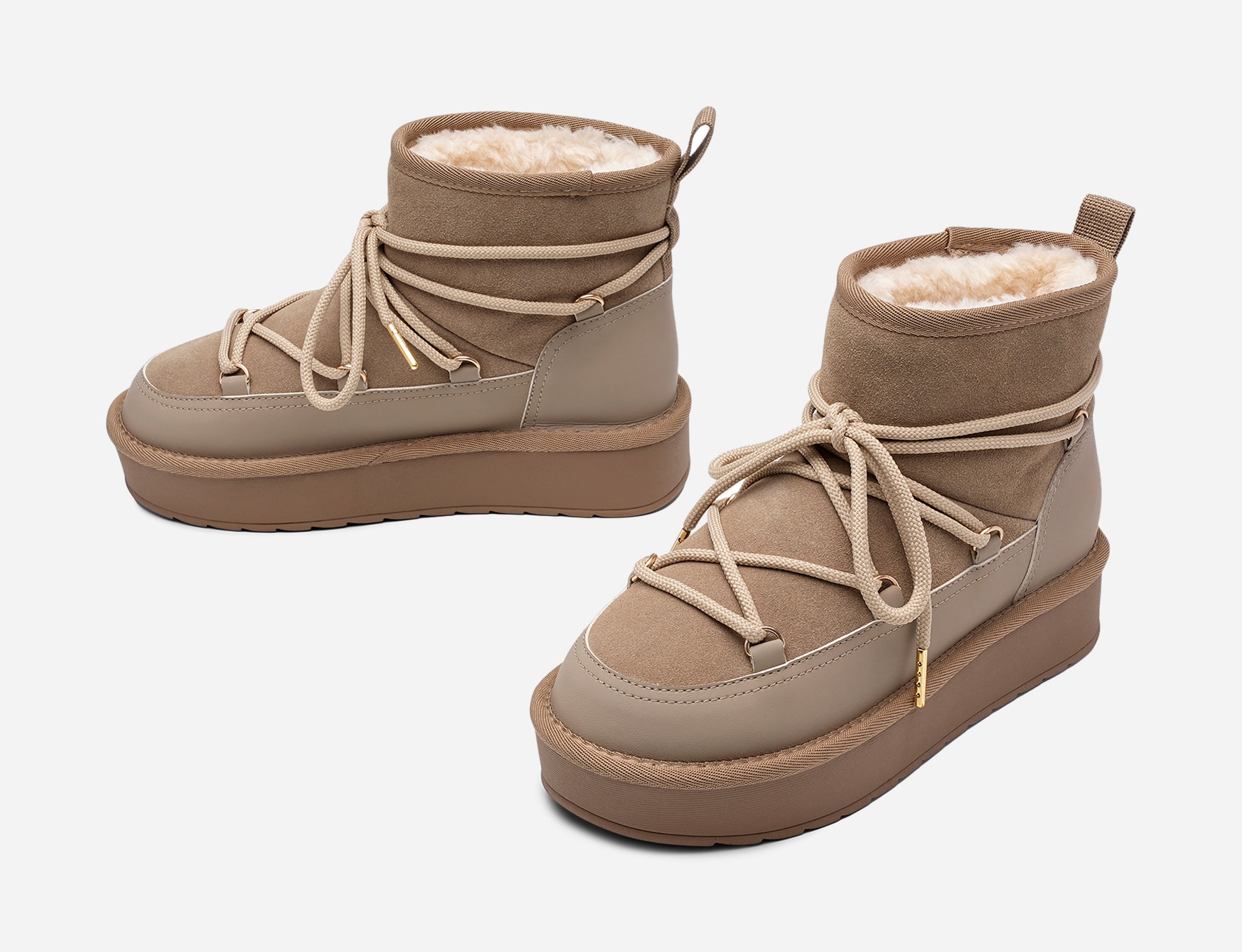 PACE, Varmfodrade boots Beigea