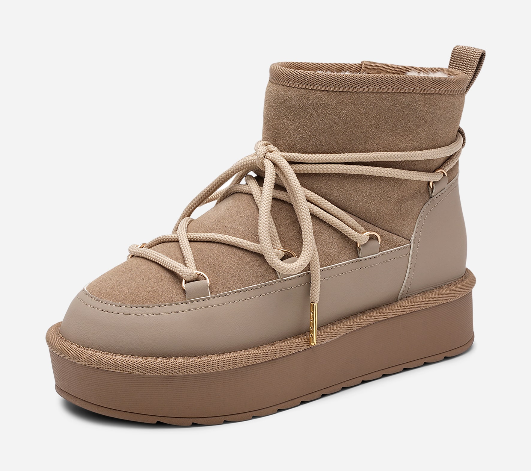 PACE, Varmfodrade boots Beigea
