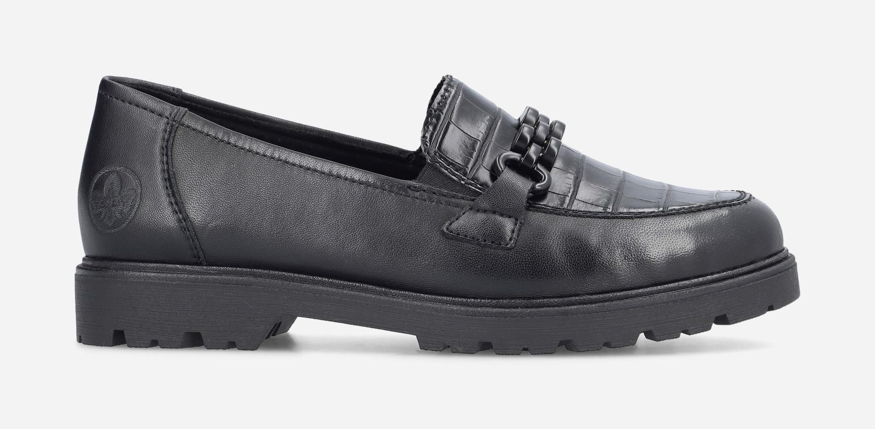 RIEKER, Loafers med spänne Svarta