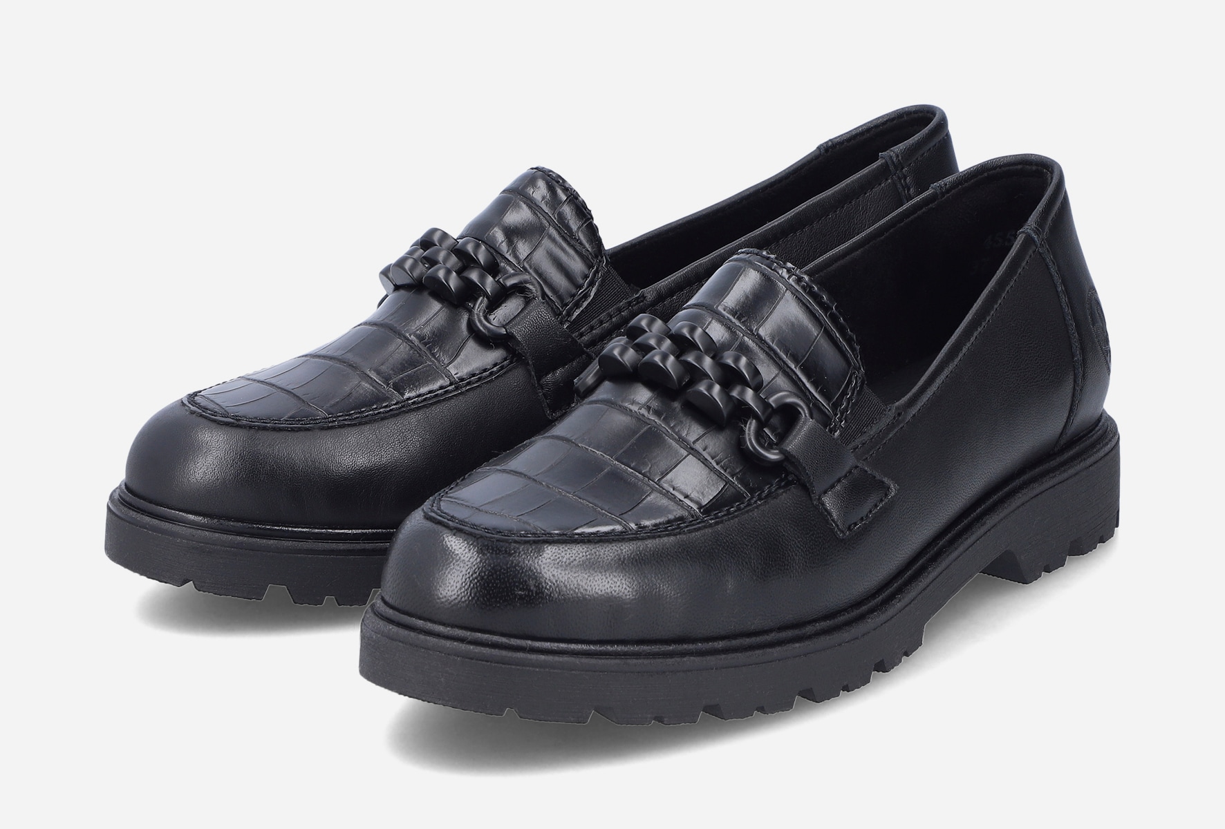 RIEKER, Loafers med spänne Svarta
