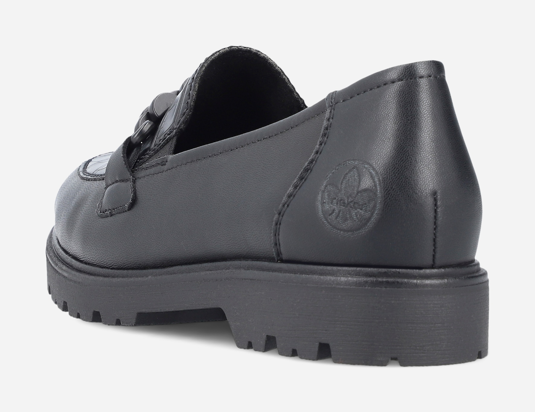 RIEKER, Loafers med spänne Svarta