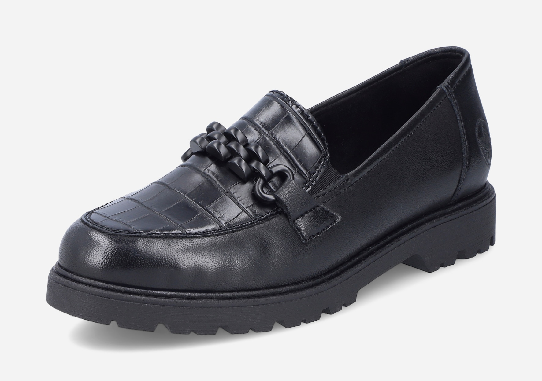 RIEKER, Loafers med spänne Svarta