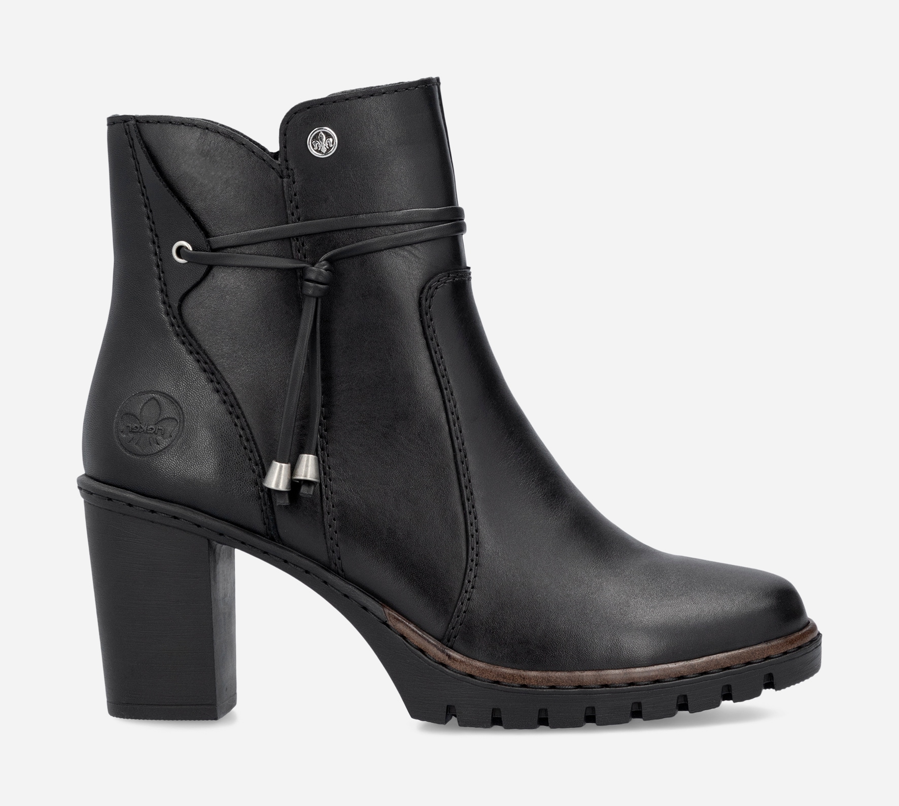 RIEKER, Boots med spänne Svarta