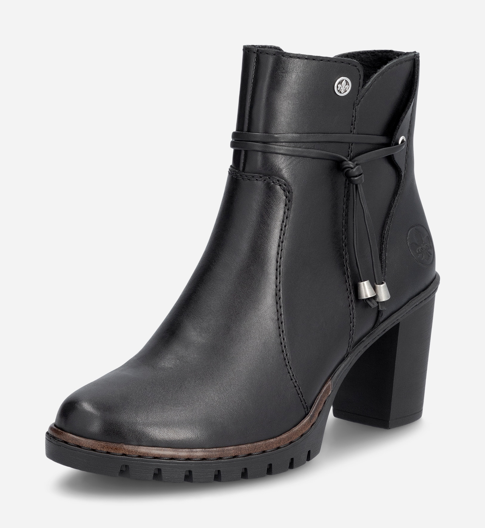RIEKER, Boots med spänne Svarta