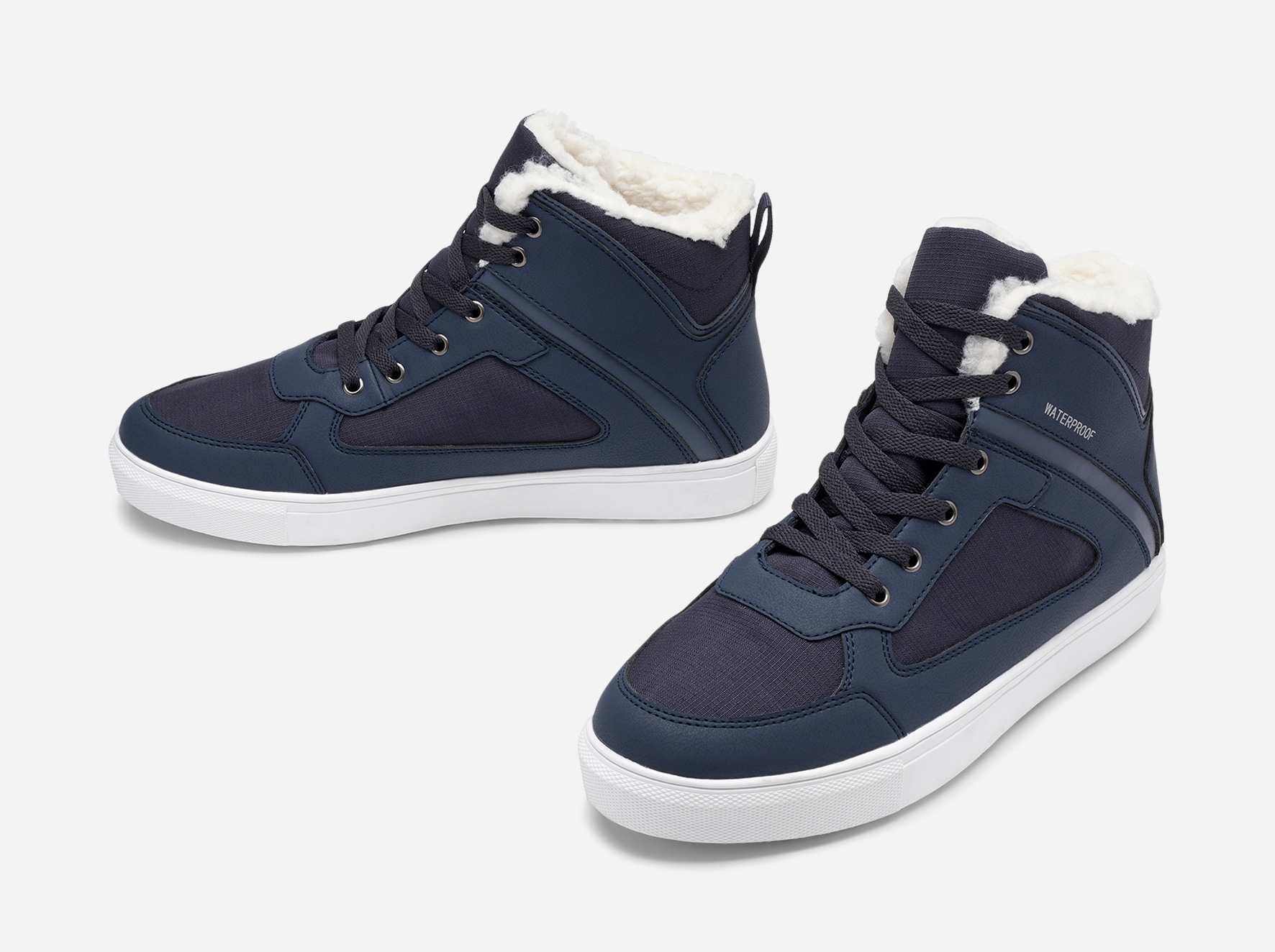 LINEAR, Varmfodrade höga sneakers waterproof Blåa