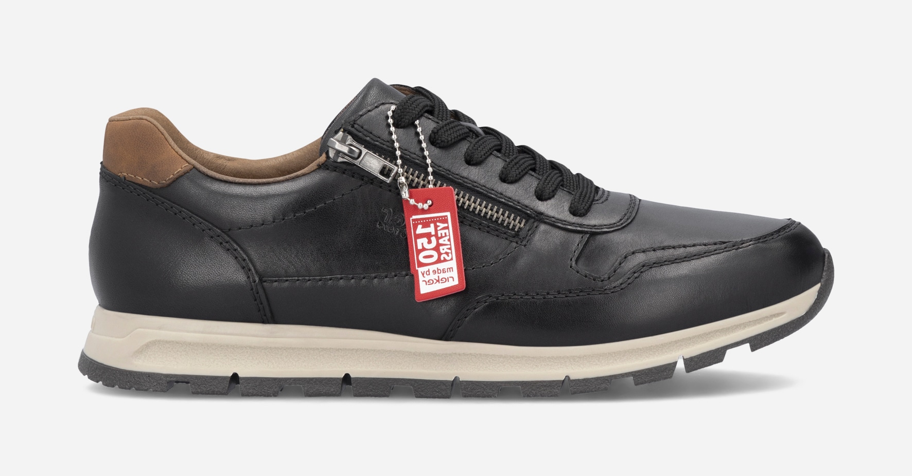 RIEKER, Promenadskor med snörning Svarta