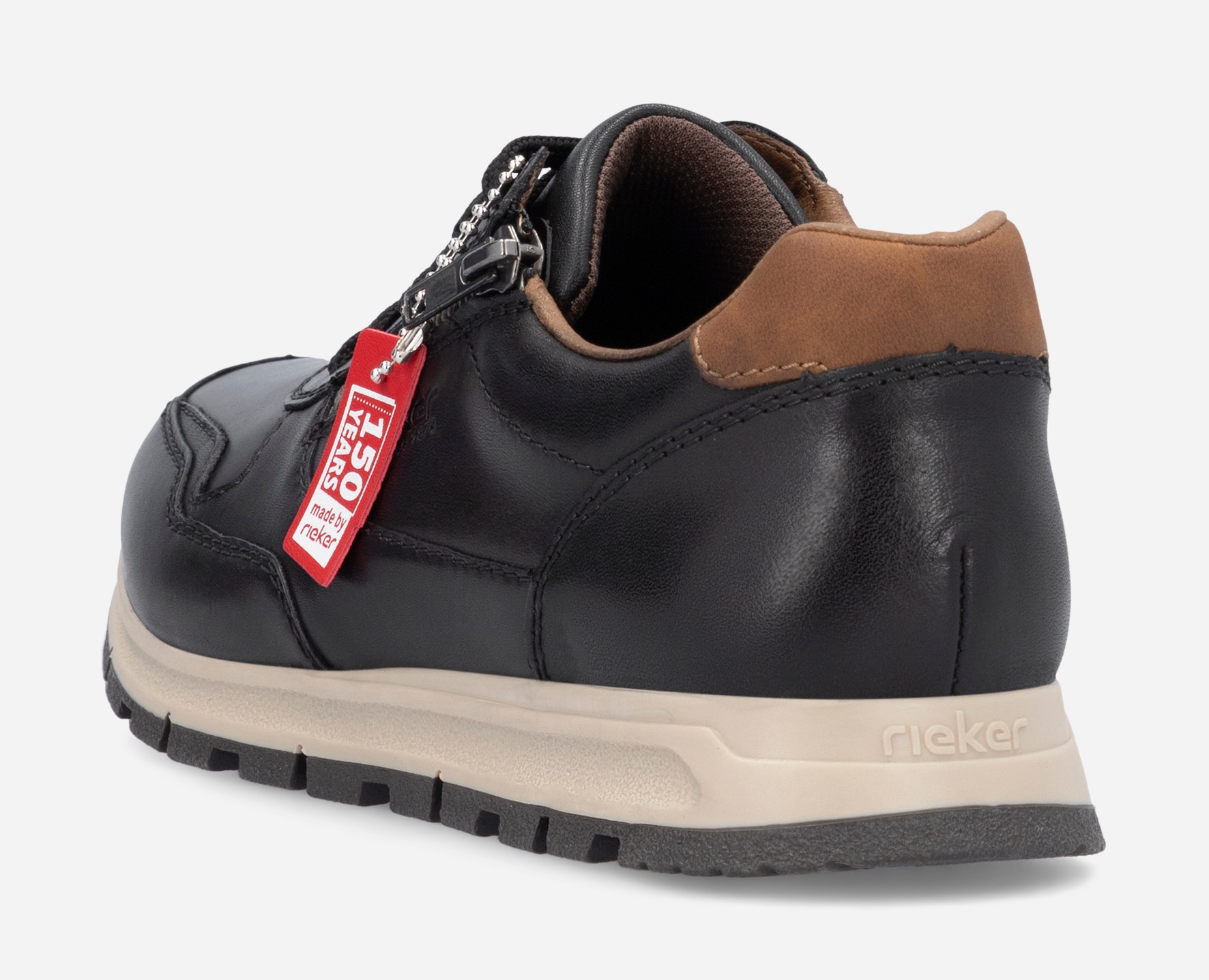 RIEKER, Promenadskor med snörning Svarta
