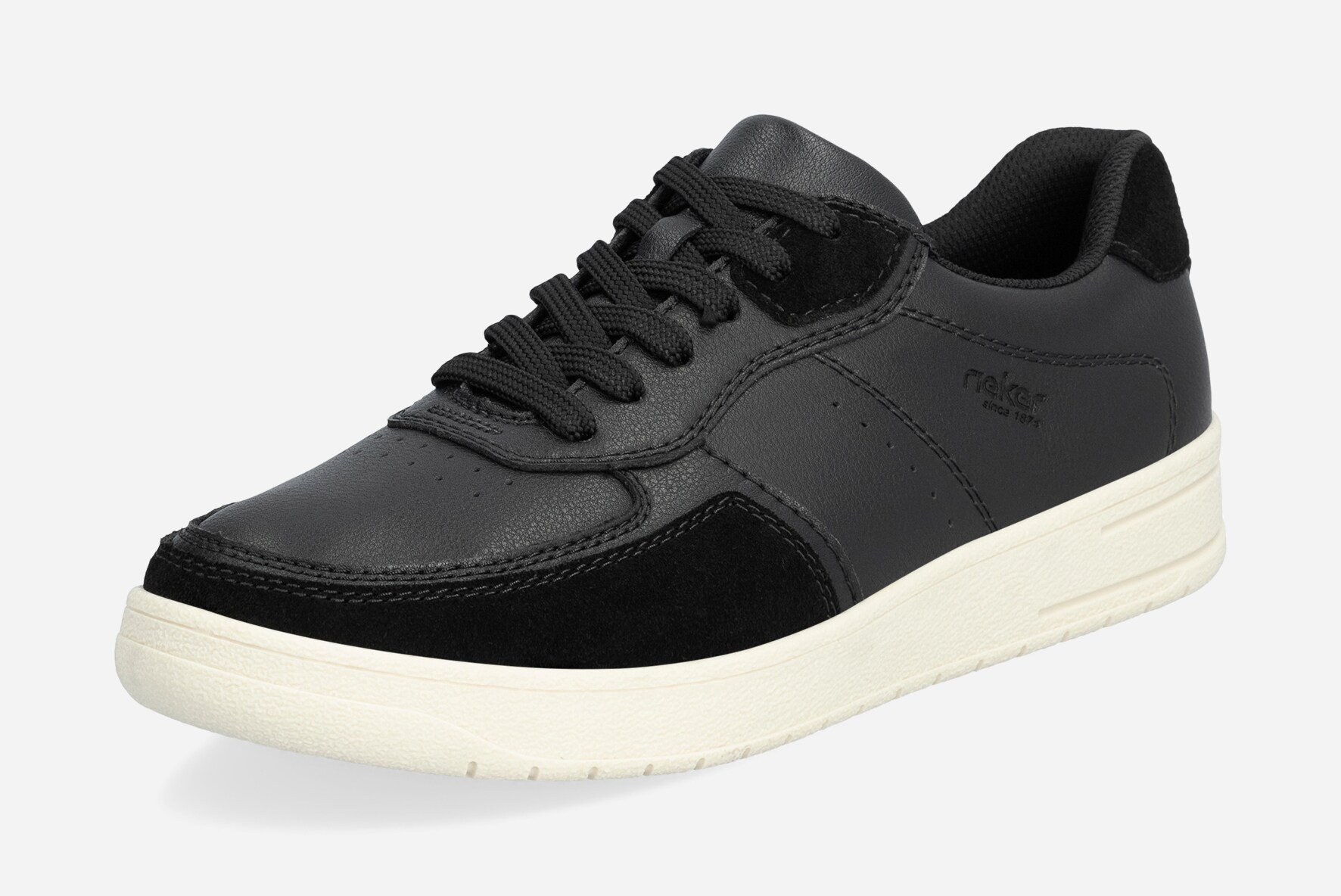 RIEKER, Promenadskor med snörning Svarta