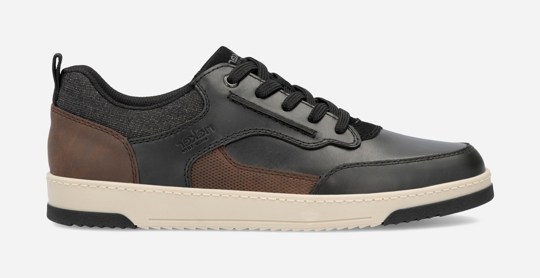 RIEKER, Promenadskor med snörning Svarta