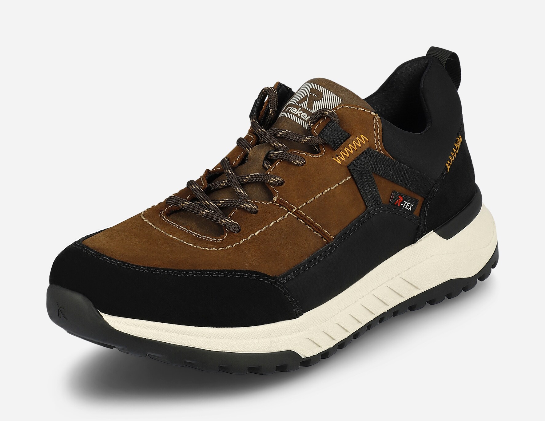 RIEKER, Promenadskor med snörning Bruna